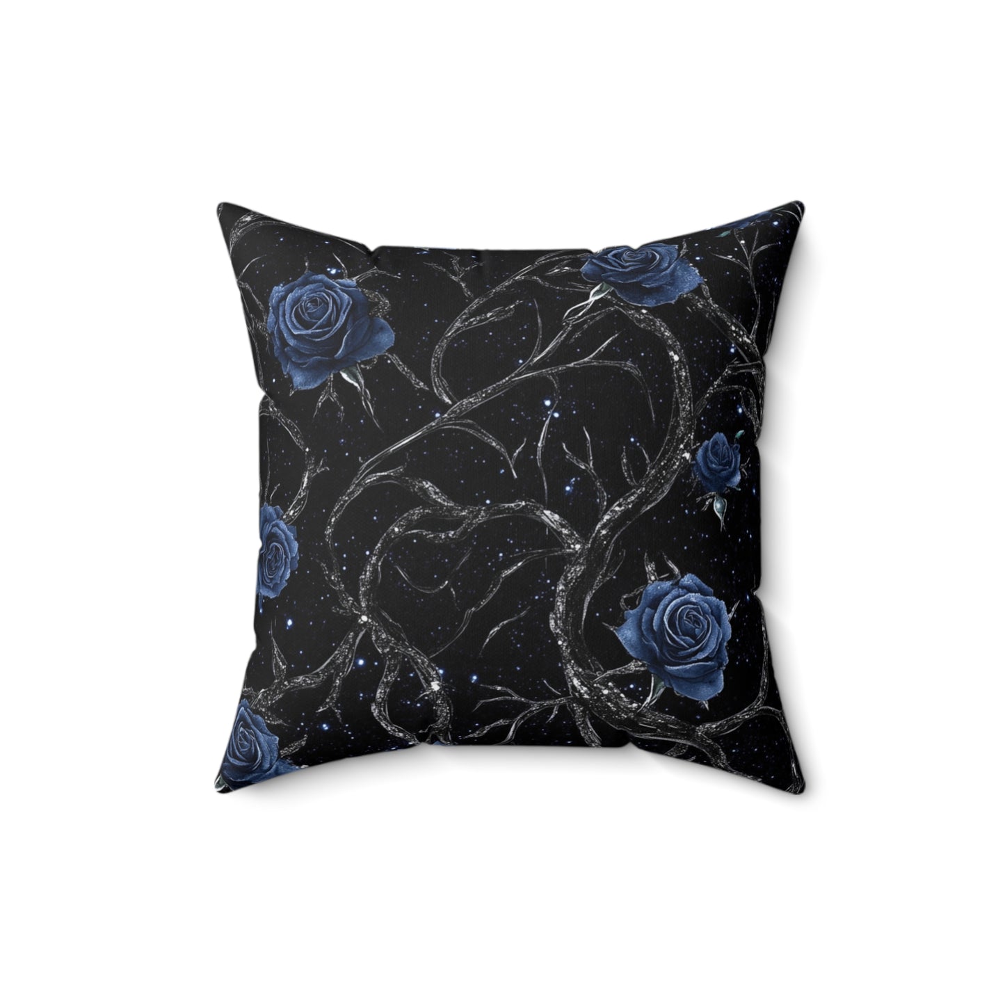 Elegant Floral Throw Pillow, Black Rose Cushion, Dark Aesthetic Home Decor, Gothic Pillow Cover, Cozy Gift for Her