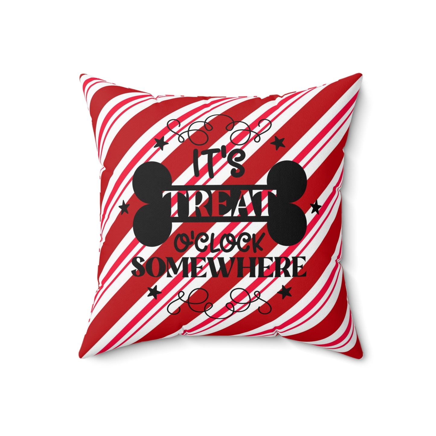 Pet Holiday Theme Spun Polyester Square Pillow, Pet Lover's Christmas Decor for Home or Office, Holiday Decor for Pet Lover's