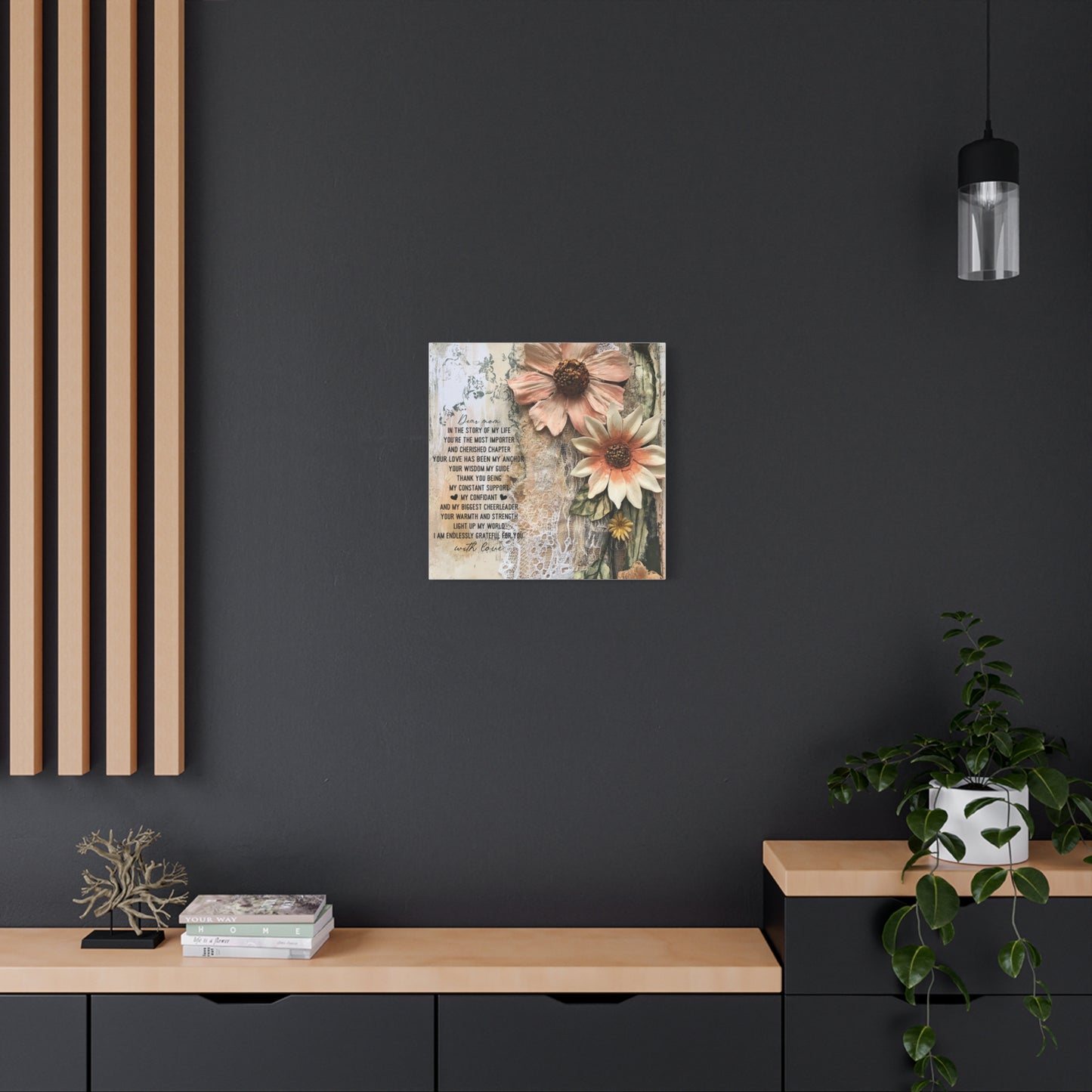 Floral Canvas Wall Art - Heartfelt Mom Appreciation Decor