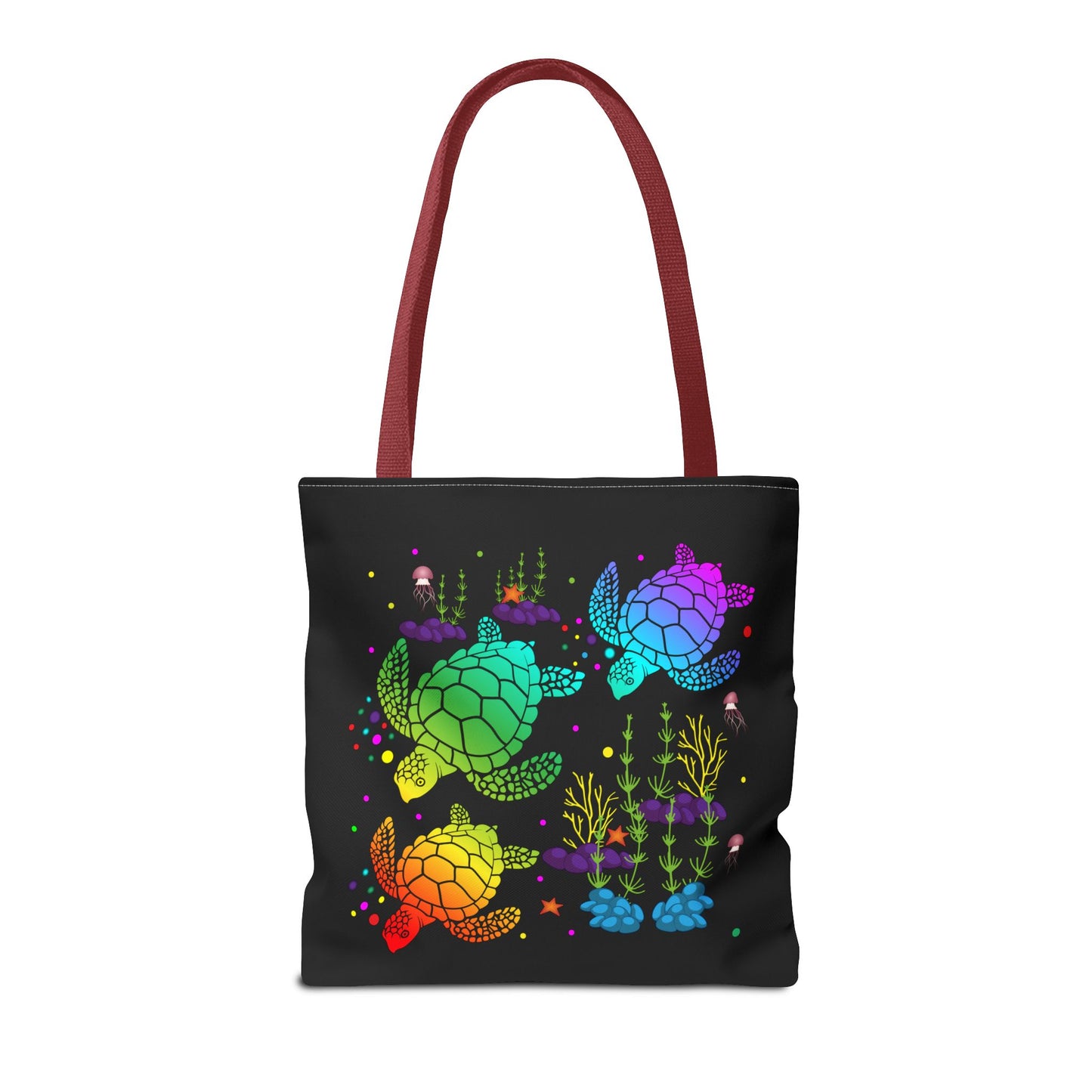 Rainbow Turtle Tote Bag - Eco-Friendly Reusable Shopper, Beach Bag, Gift for Ocean Lovers, Summer Fun, Art Tote
