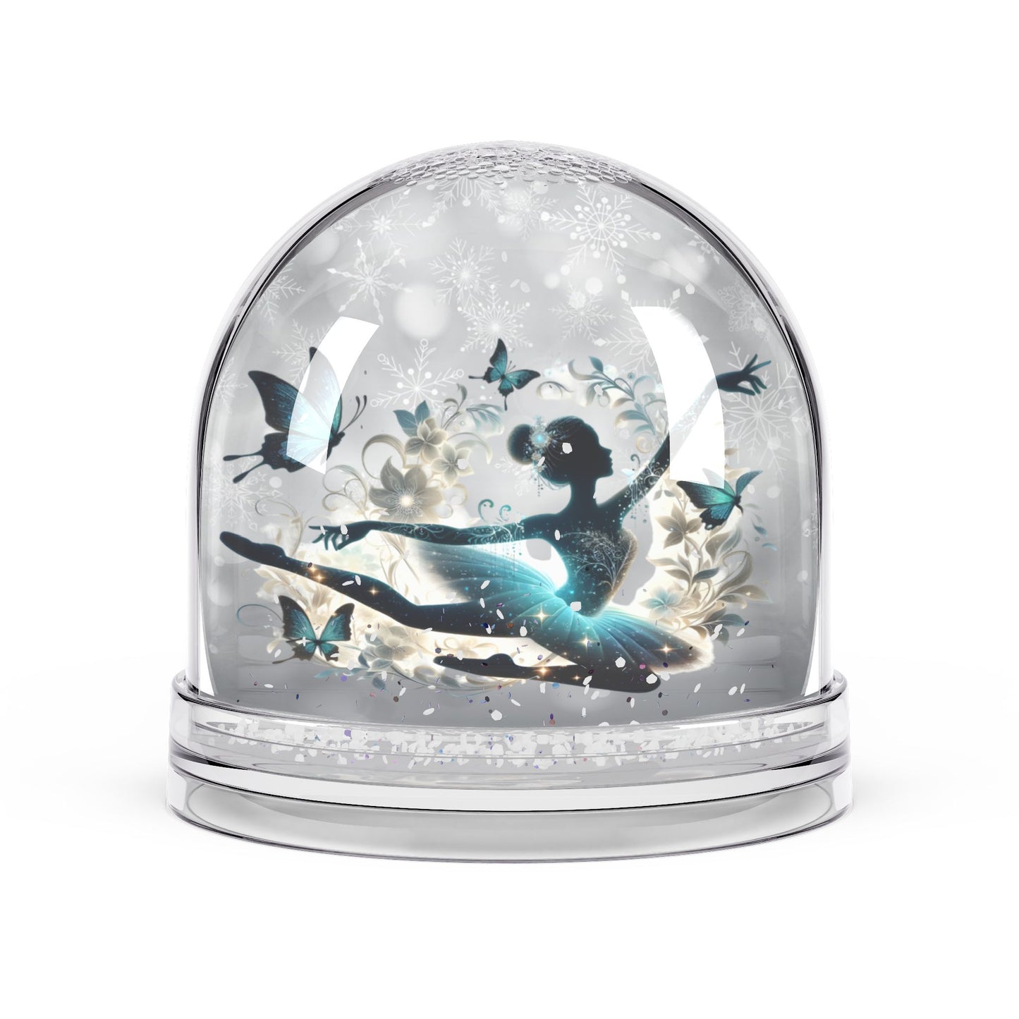 Ballet Snow Globe – Silhouette Ballerina with Butterflies Decorative Keepsake