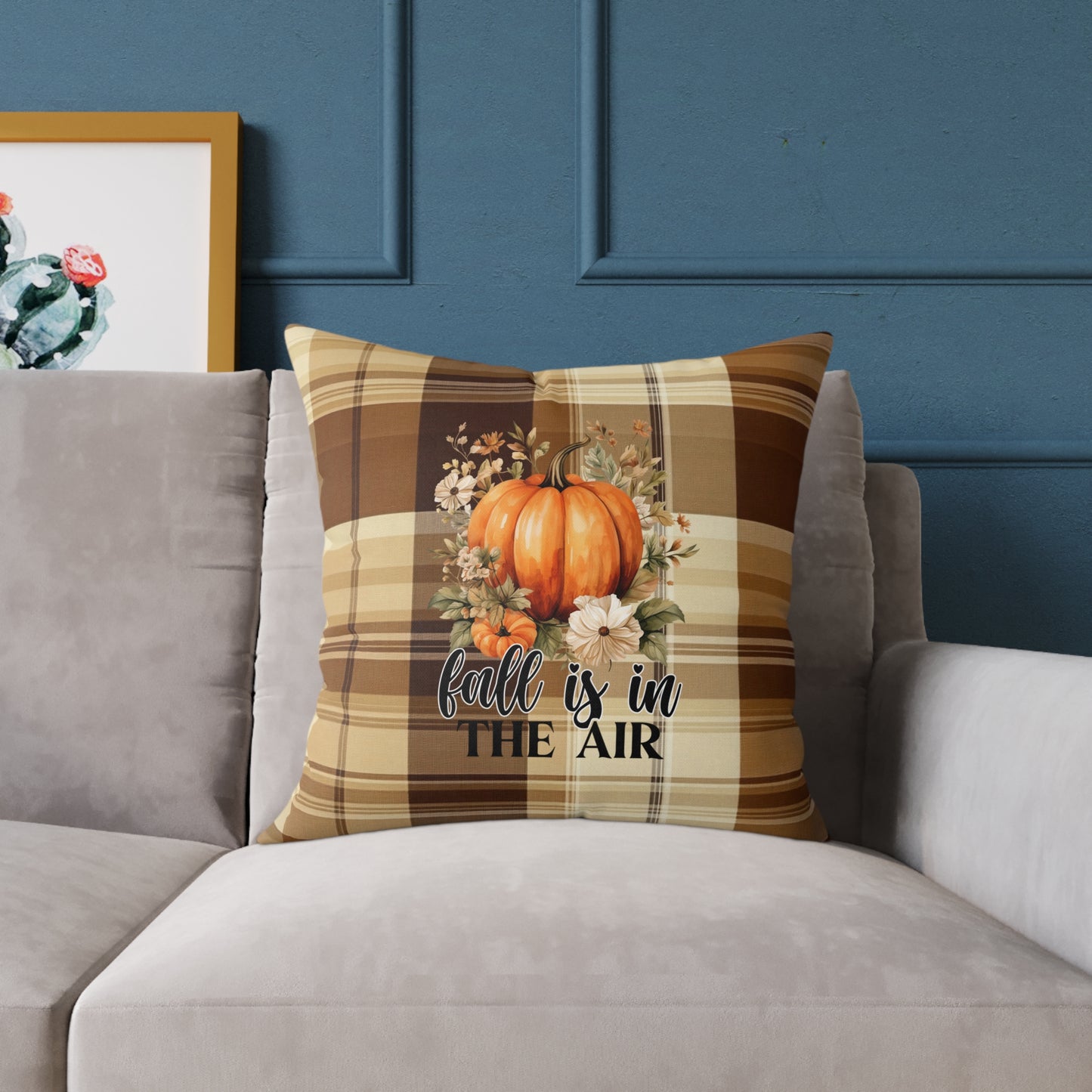 Fall Decor Square Poly Canvas Pillow, Stylish Two-Sided Fall Quote Decor Pillow for Home or Office, Beautiful Accent for Any Room