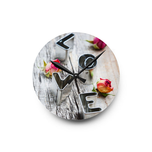 Rustic Charm Acrylic Wall Clock - Farmhouse Home Office Decor