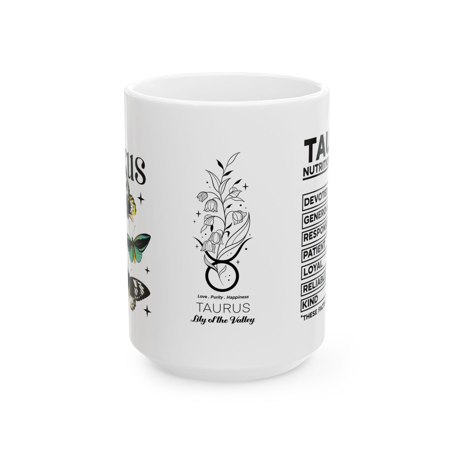 Taurus Zodiac Ceramic Mug - 11oz & 15oz - Astrology Gift for Taurus
