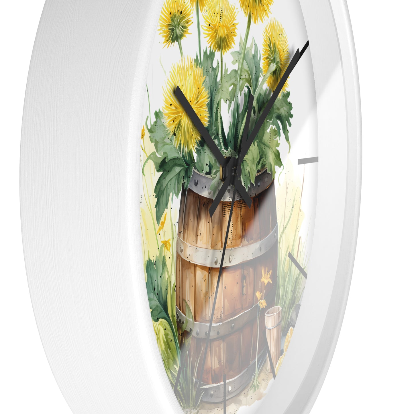 Sunflower Barrel Wall Clock - Farmhouse Country Decor Gift