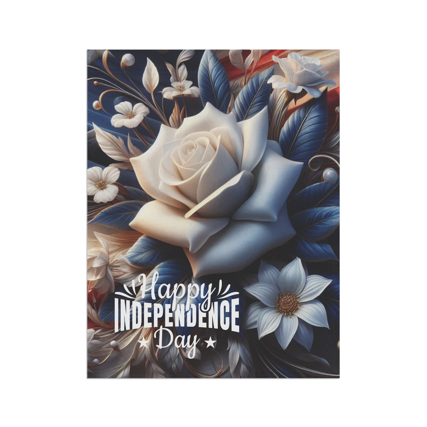 Independence Day Garden Flag - Elegant Floral Decor Banner