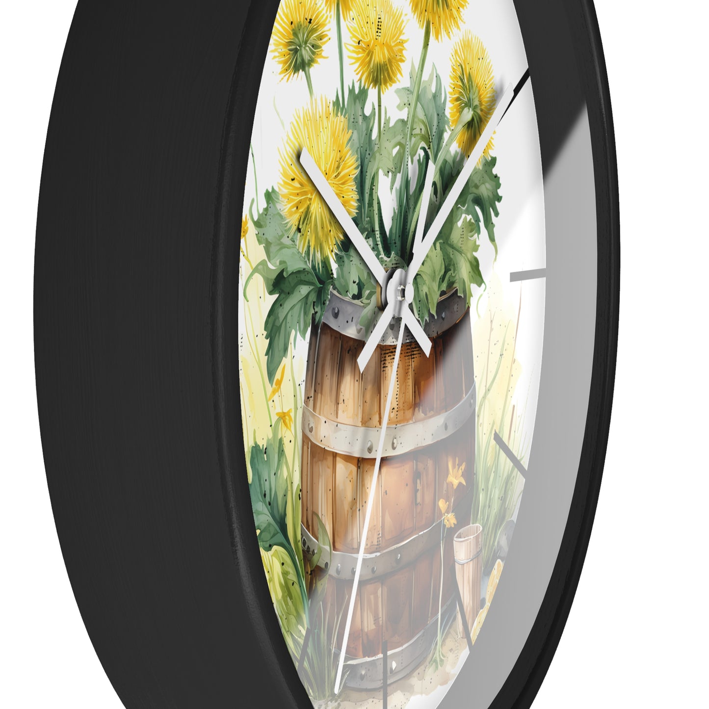 Sunflower Barrel Wall Clock - Farmhouse Country Decor Gift
