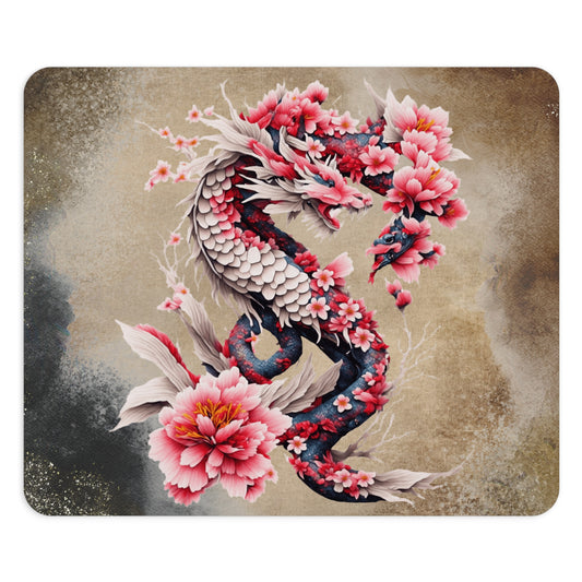 Dragon Floral Art Desk Mouse Pad - Unique Desk Accessory for Home Office
