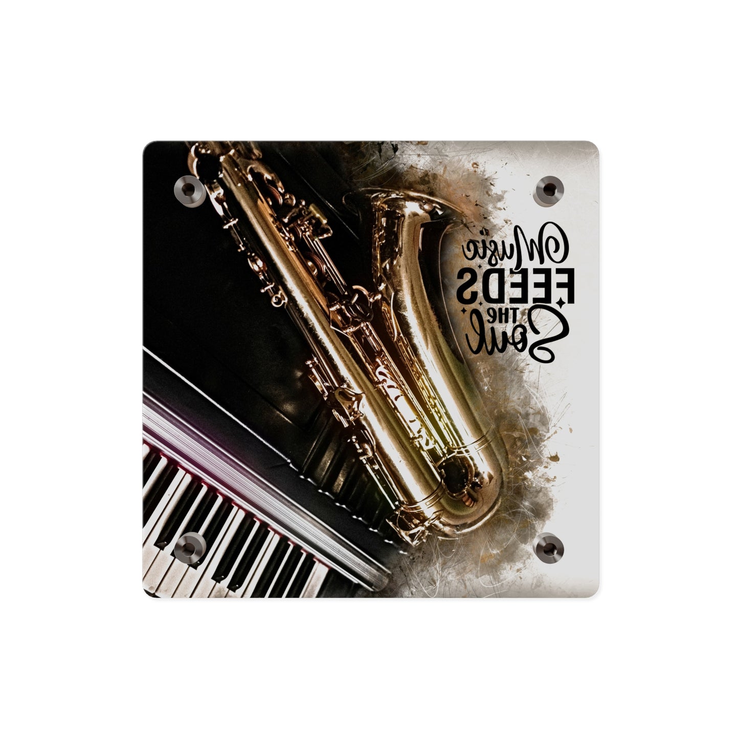 Inspirational Acrylic Wall Art Panel - "Music Feeds the Soul"
