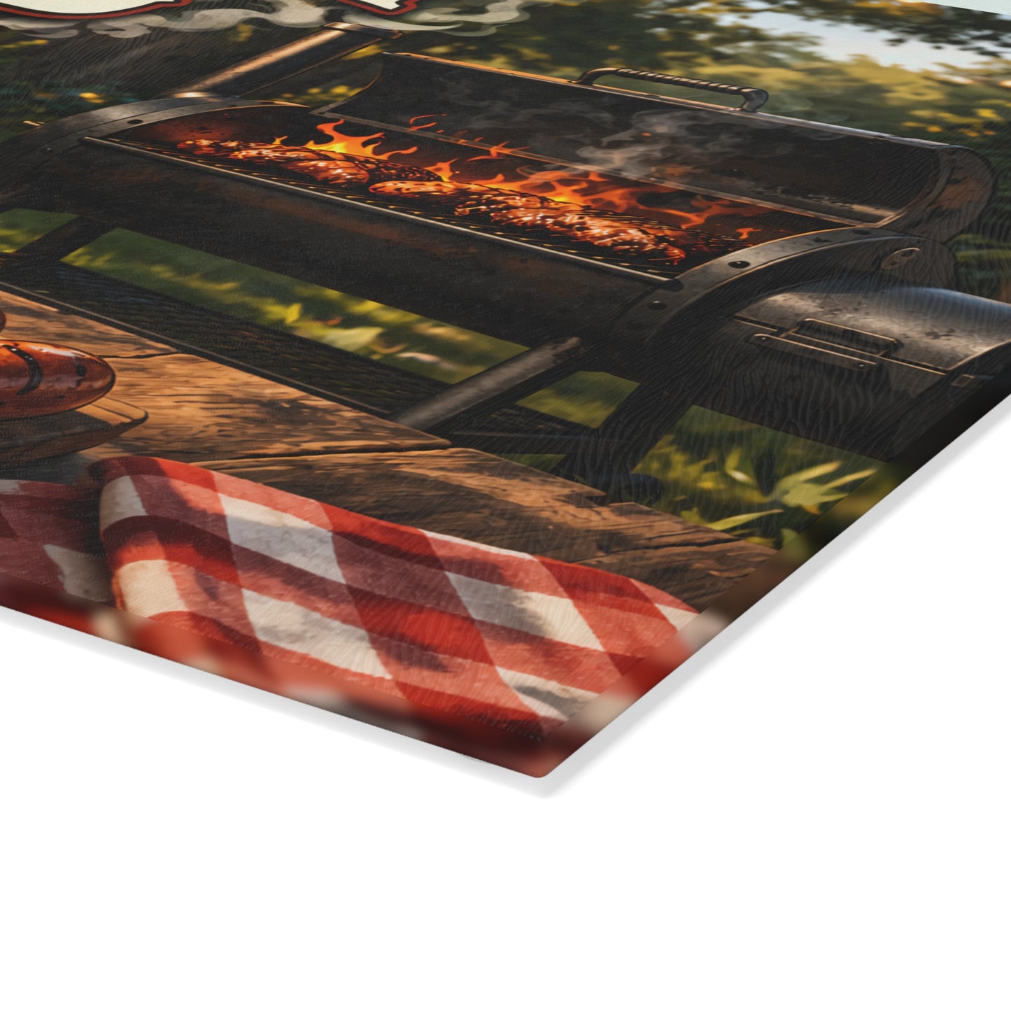 Smokin' Hot Dad Glass Cutting Board – BBQ Grilling Father's Day Gift