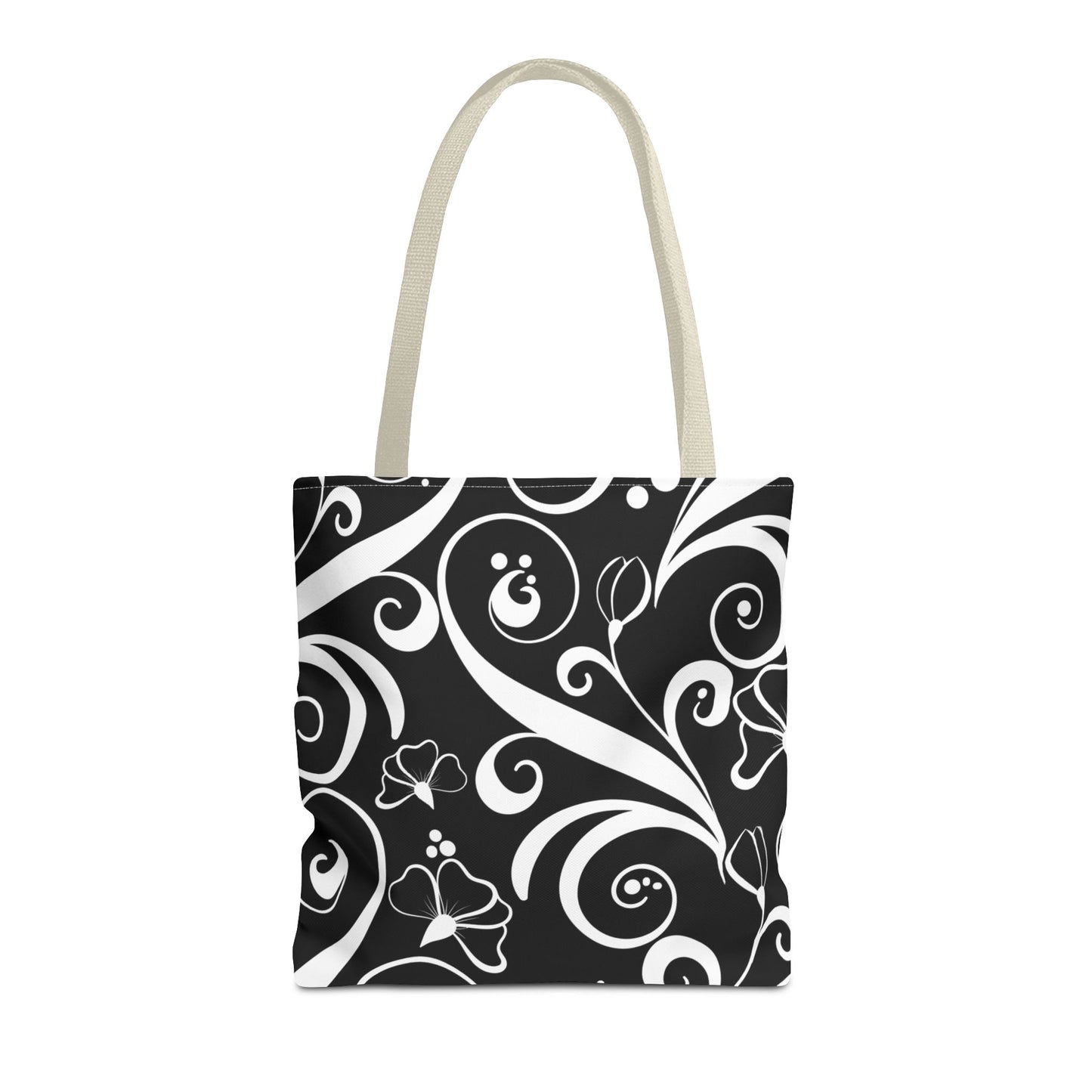 Fashionable Black and White Pattern Tote Bag (AOP), Stylish, Great Gift Idea for Birthdays, Holidays, Any Occasion for Anyone