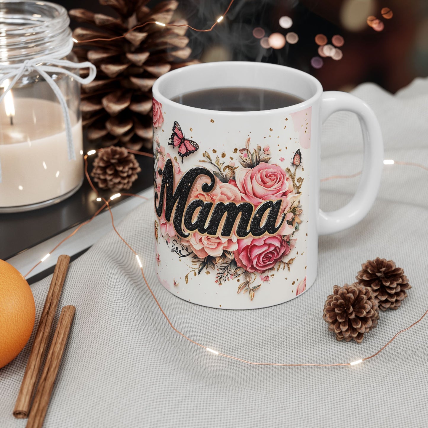 Floral Mama Ceramic Mug - Perfect Gift for Moms