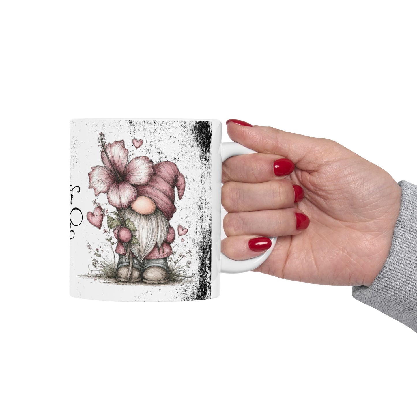 Ceramic Gnome Floral Mug "Forever & Always" — Romantic Anniversary Gift (11oz & 15oz)
