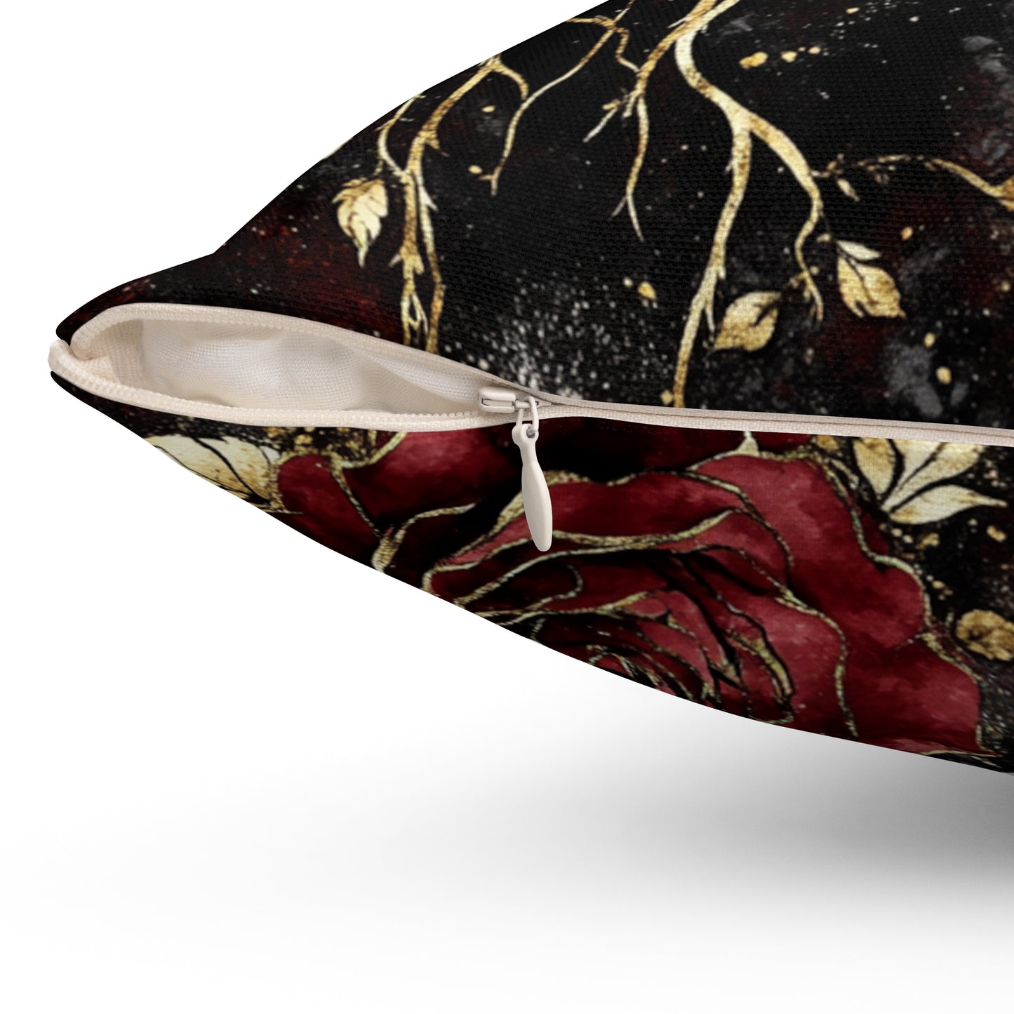 Elegant Gothic Floral Decorative Pillow, Home Decor Cushion, Couch Accessory, Gift for Her, Romantic Accent Pillow