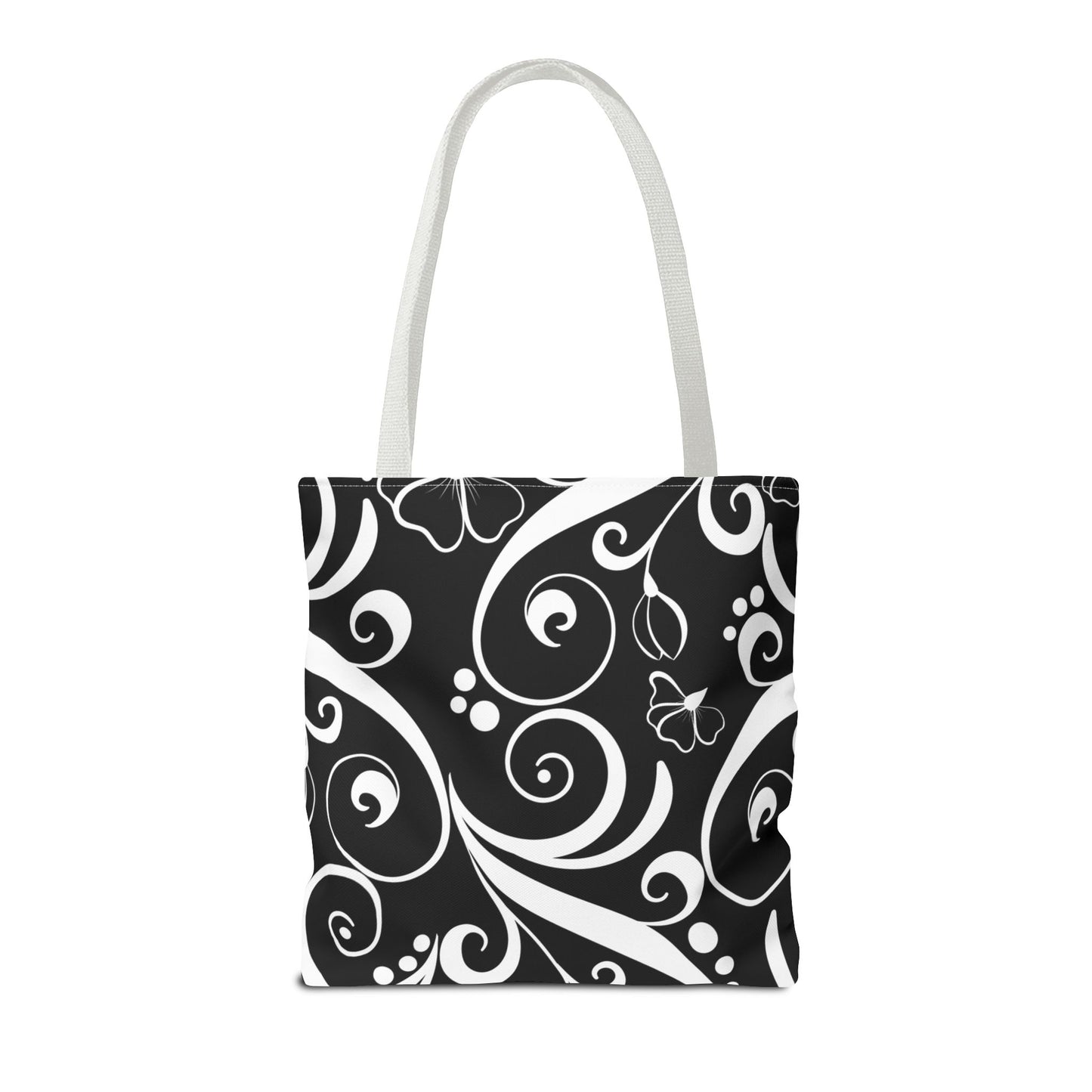 Fashionable Black and White Pattern Tote Bag (AOP), Stylish, Great Gift Idea for Birthdays, Holidays, Any Occasion for Anyone