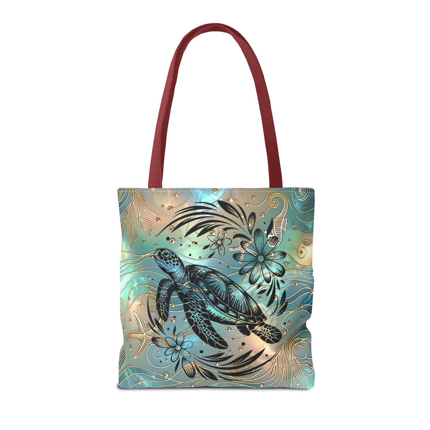 Ocean-Inspired Turtle Tote Bag - Beach Lover's Canvas Eco-Friendly Summer Gift