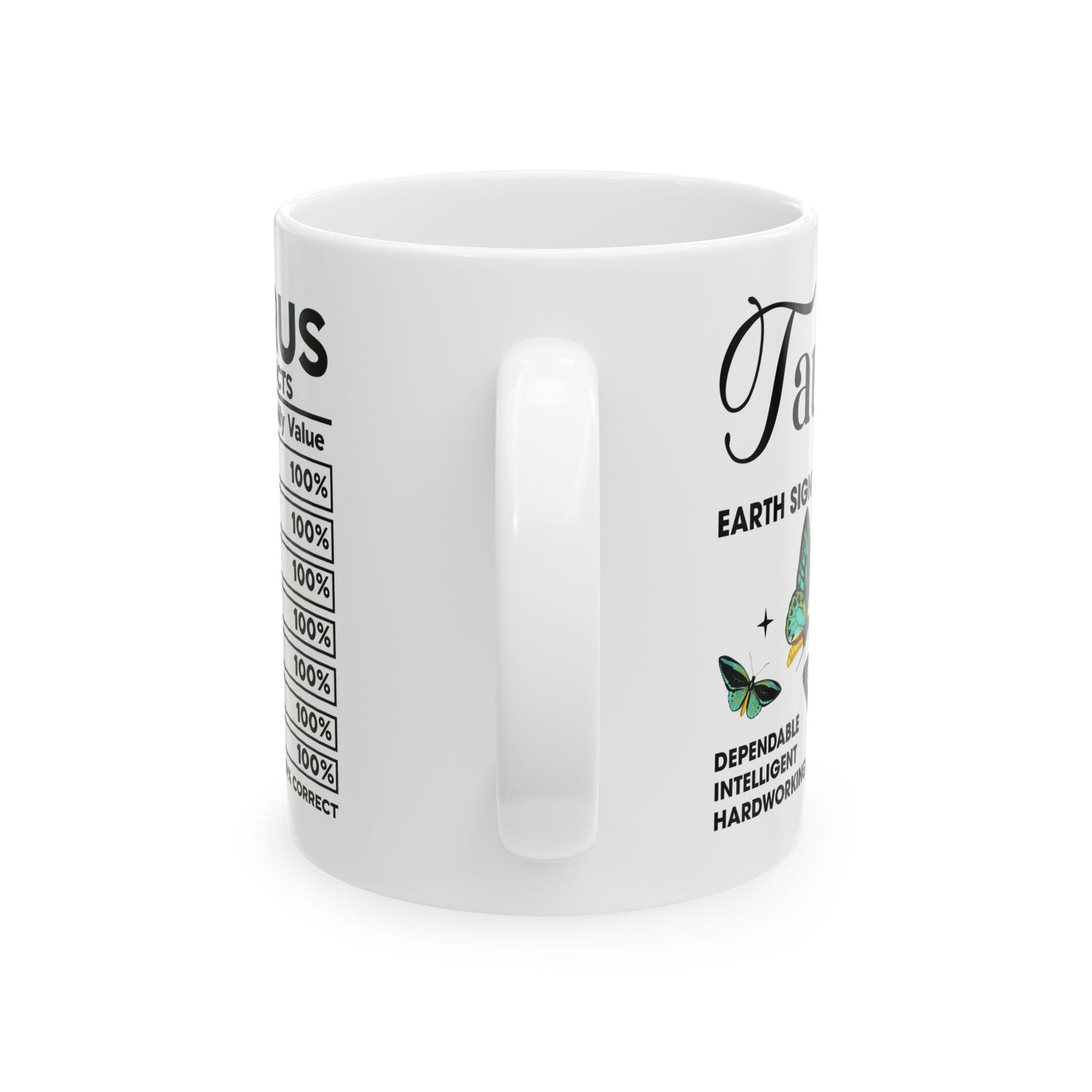 Taurus Zodiac Ceramic Mug - 11oz & 15oz - Astrology Gift for Taurus