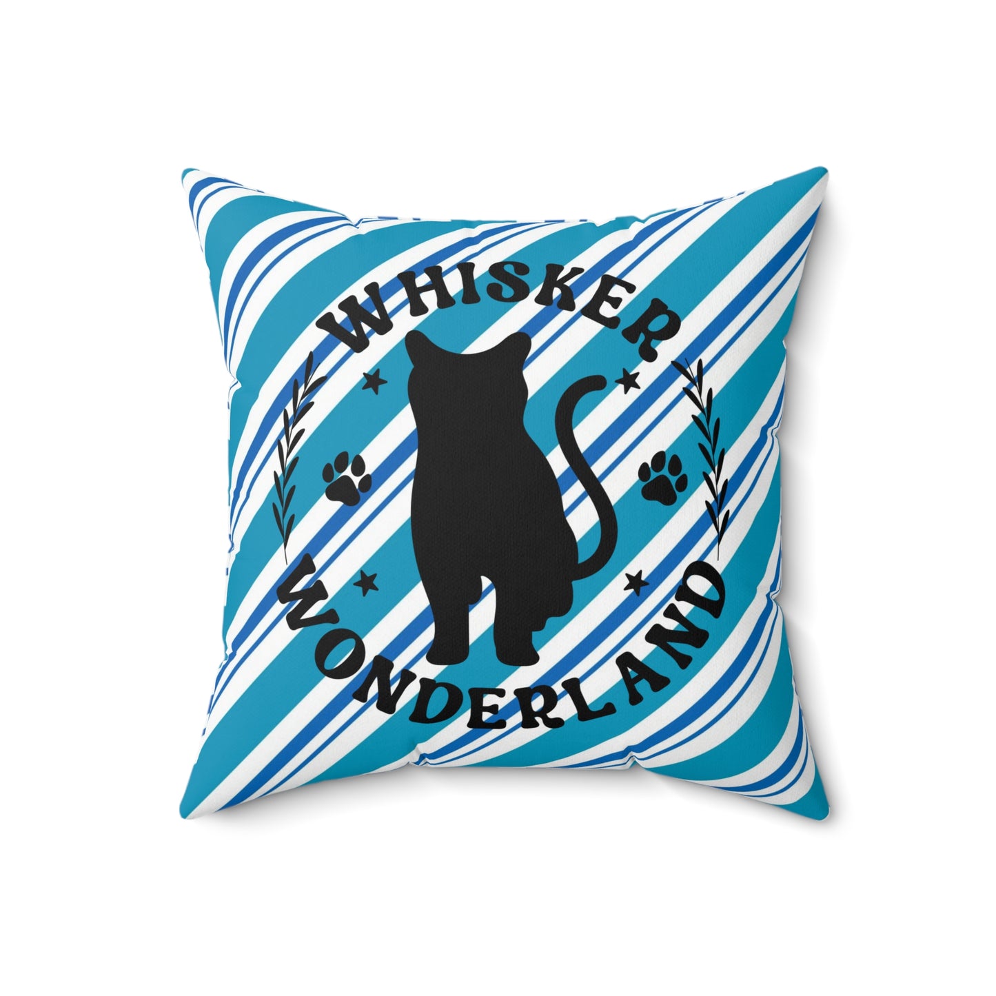 Pet Cat Theme Spun Polyester Square Pillow, Cat Holiday Quote, Cat Lover's Holiday Decor, Cat Lovers, Animal Lovers, Holiday Decor for Cat Lovers