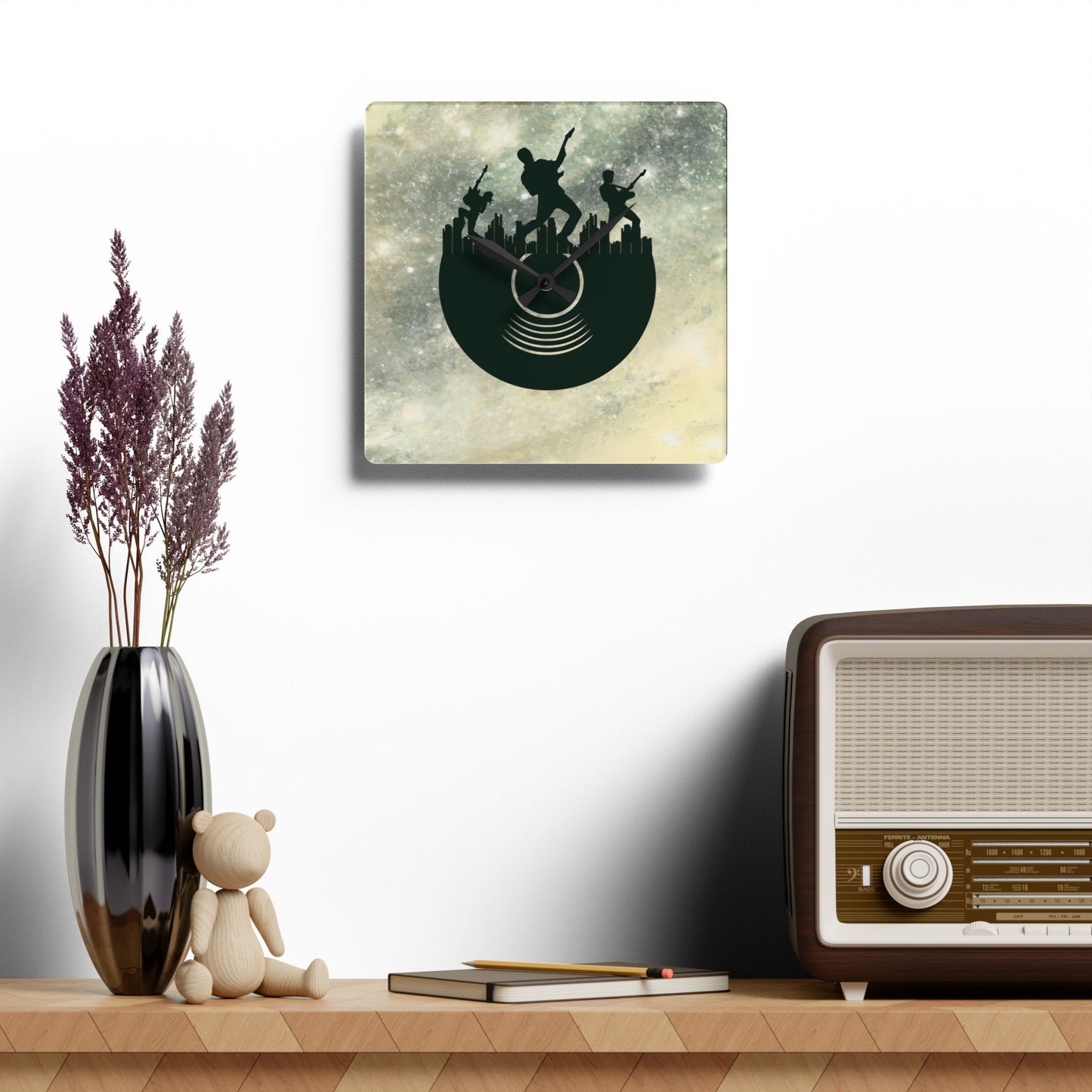 Retro Music Vibes Acrylic Wall Clock - Home Decor Gift