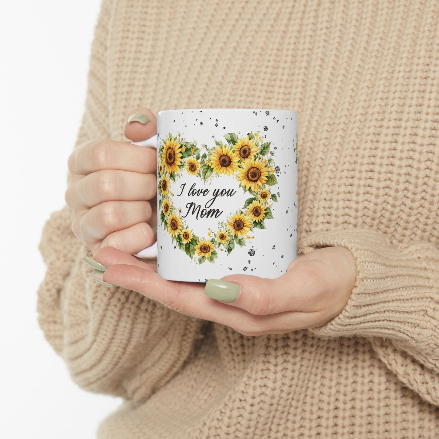 Sunflower Mom Ceramic Coffee Mug - Inspirational Mother's Day Gift Idea or Any Occasion (11oz, 15oz)