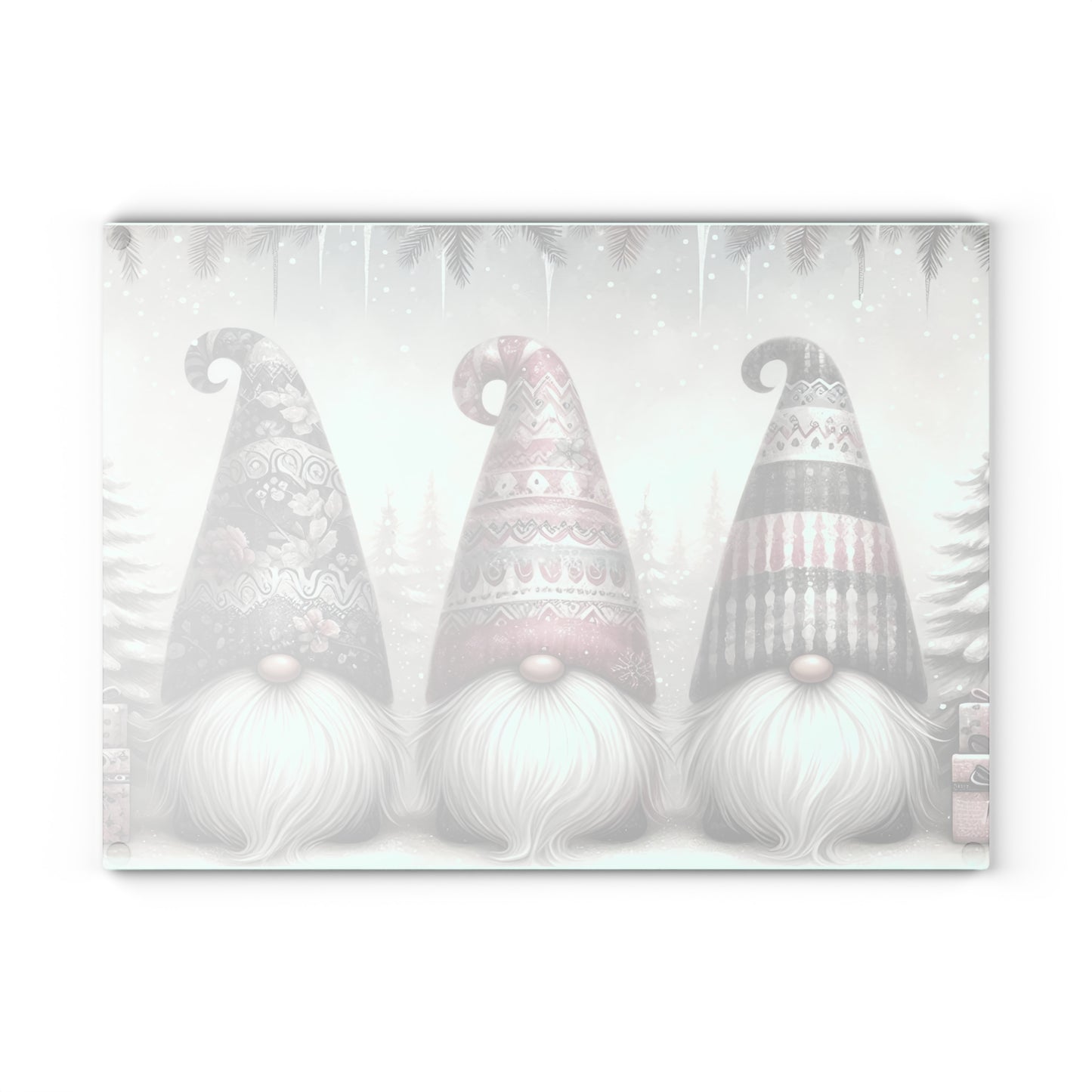 Festive Gnome Glass Cutting Board - Perfect for Holiday Cooking & Entertaining