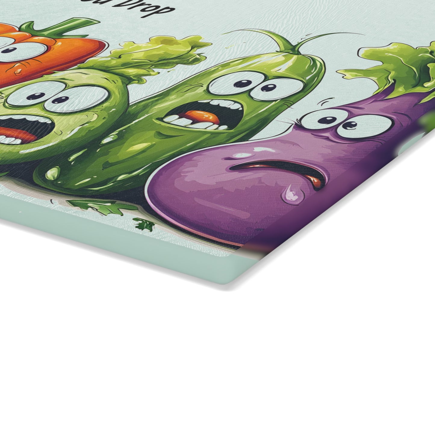 Funny Vegetable Glass Cutting Board - 'Chop Till You Drop' Design