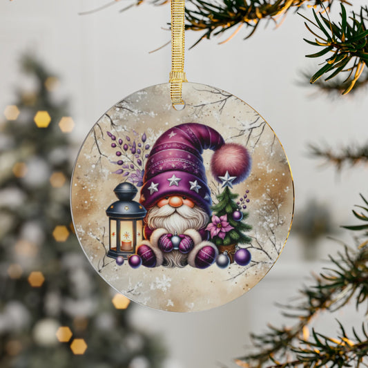 Festive Gnome Acrylic Ornaments - Holiday Decor