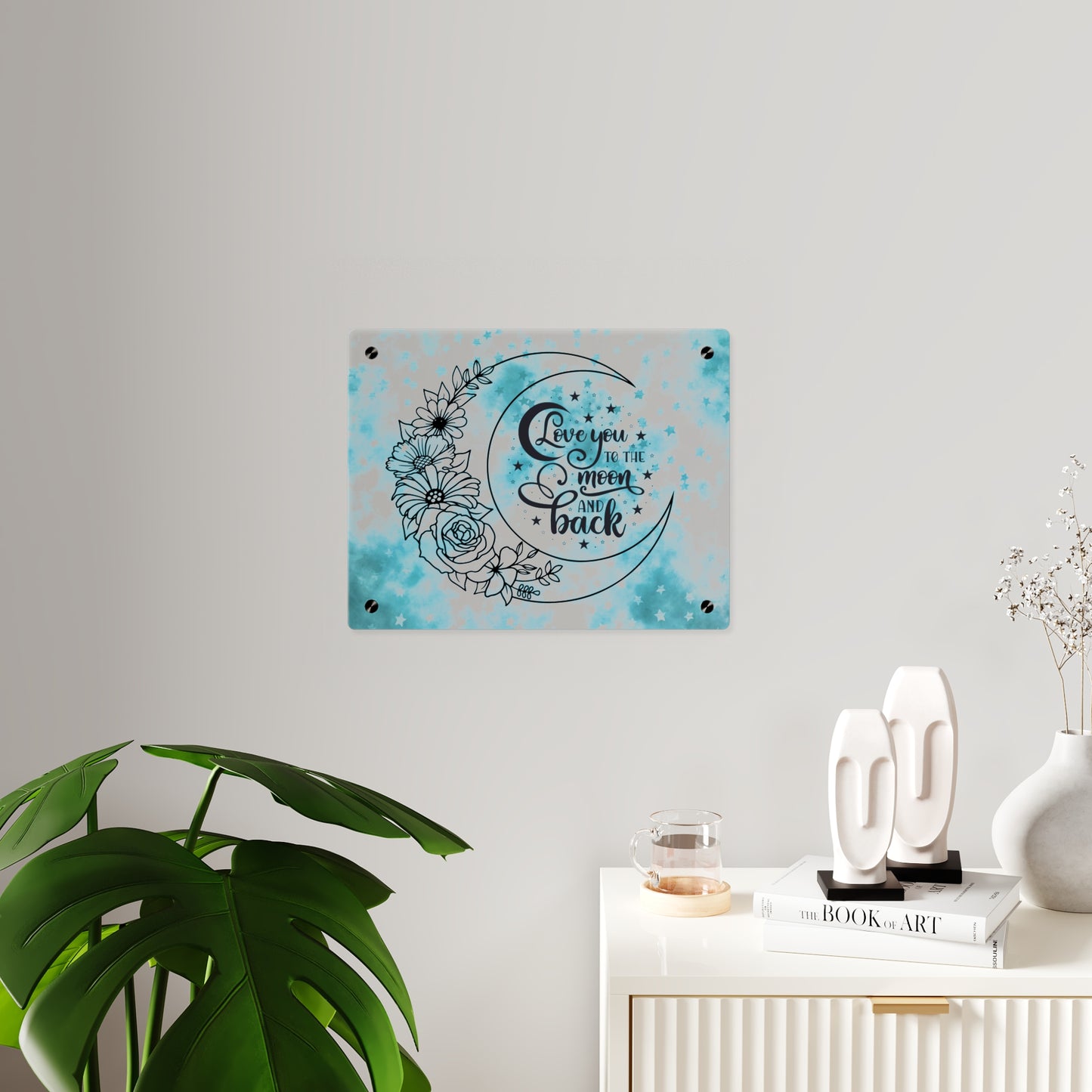 Starry Love You To The Moon And Back Acrylic Wall Art Panel, Beautiful Decor for Any Room, Accent for Any Room, Great Gift Idea for Any Occasion