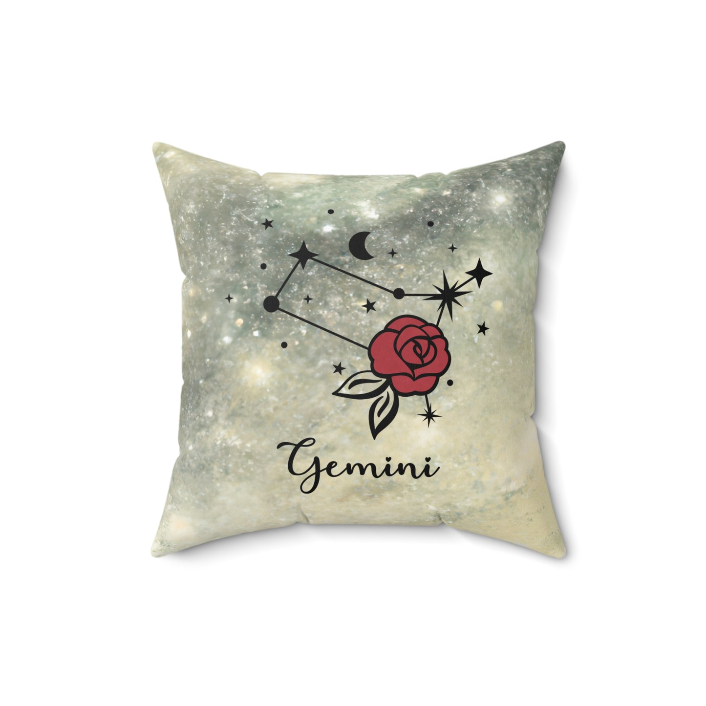 Gemini Zodiac Rose Pillow, Astrology Home Decor, Gift for Astrology Lovers, Star Sign Cushion, Cosy Decorative Pillow