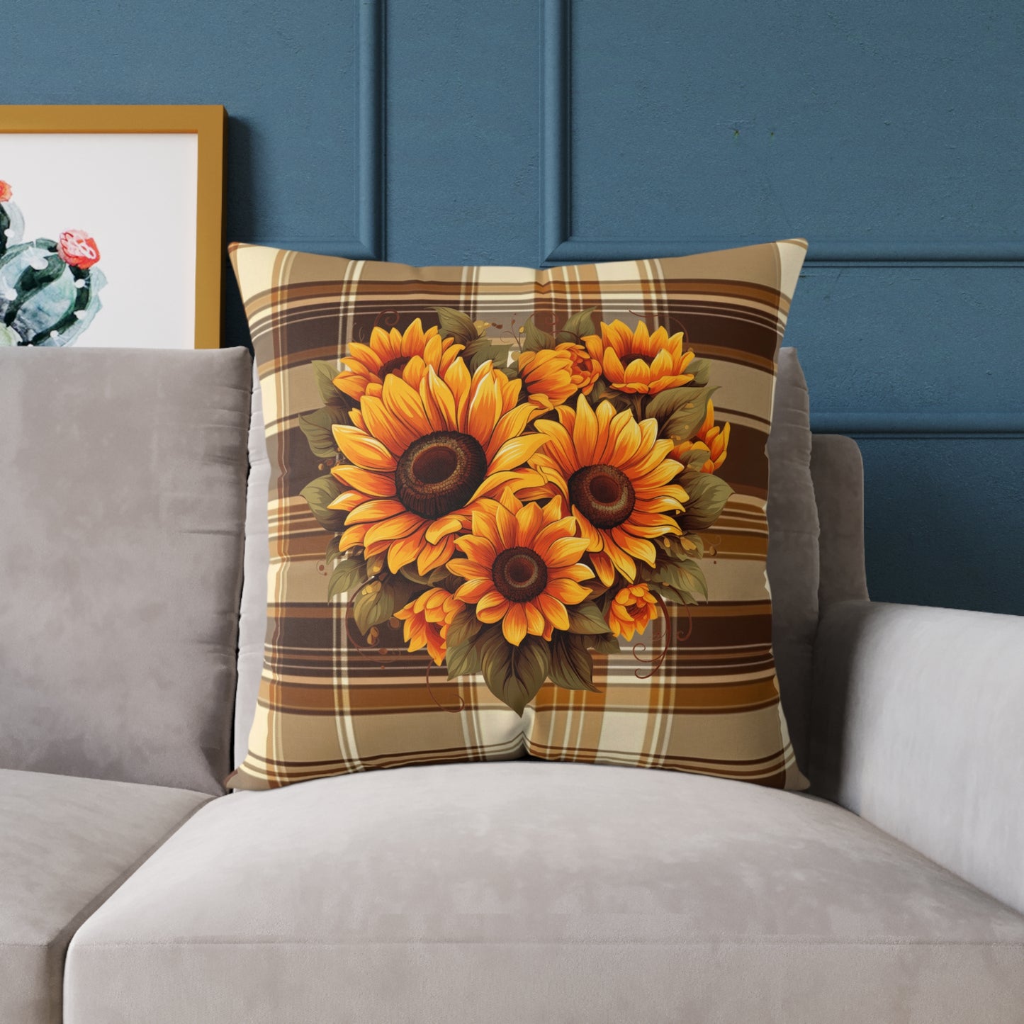 Fall Decor Square Poly Canvas Pillow, Beautiful Two-Sided Fall Decor Pillow for Home or Office, Stylish Fall Accent for Any Room