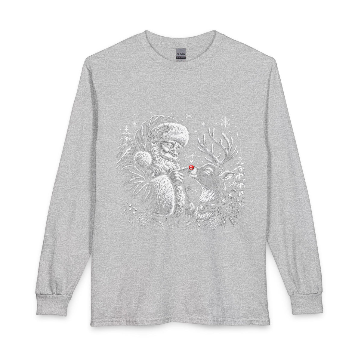Christmas Winter Wonderland Santa & Reindeer Long Sleeve T-Shirt