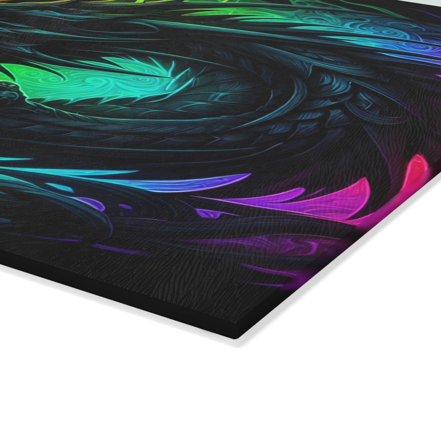 Vibrant Dragon Glass Cutting Board - Colorful Kitchen Art