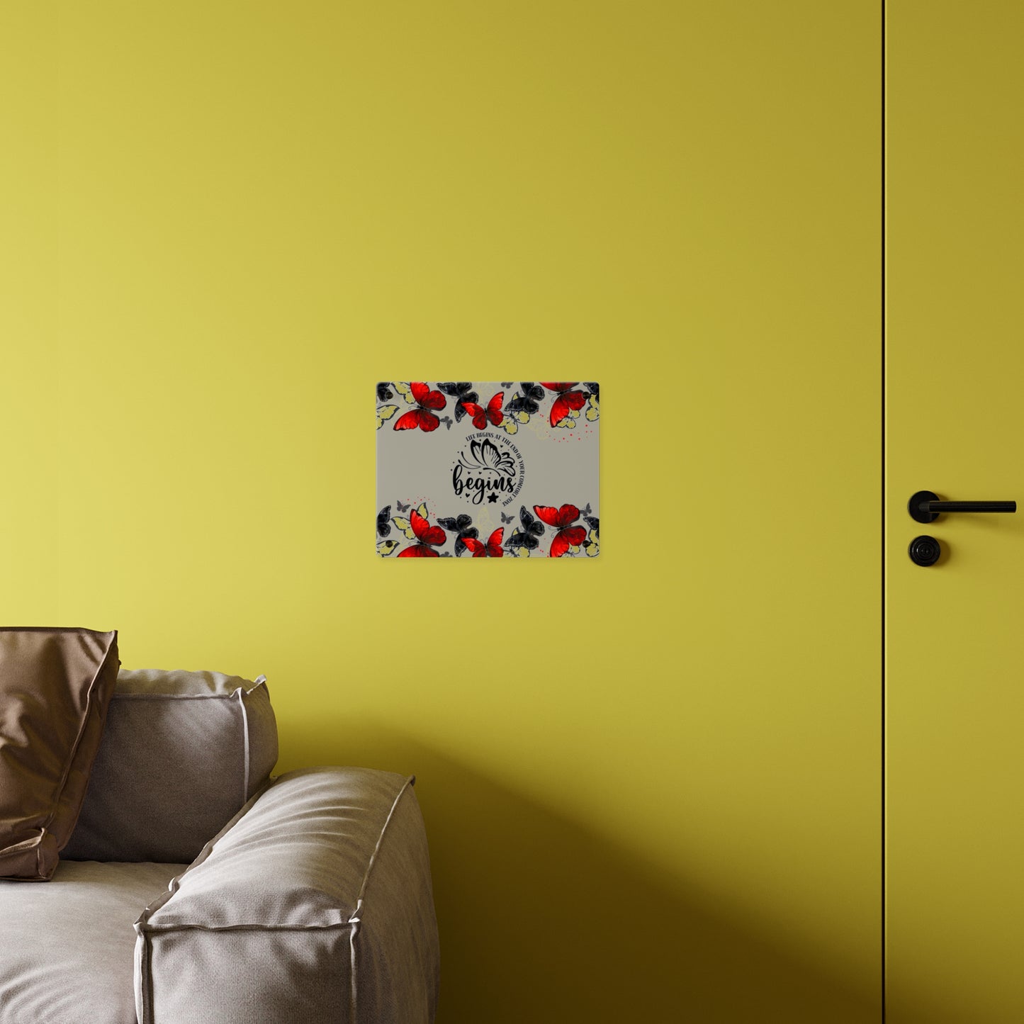 Inspirational Butterfly Acrylic Wall Art Panel - 'Life Begins' Decor