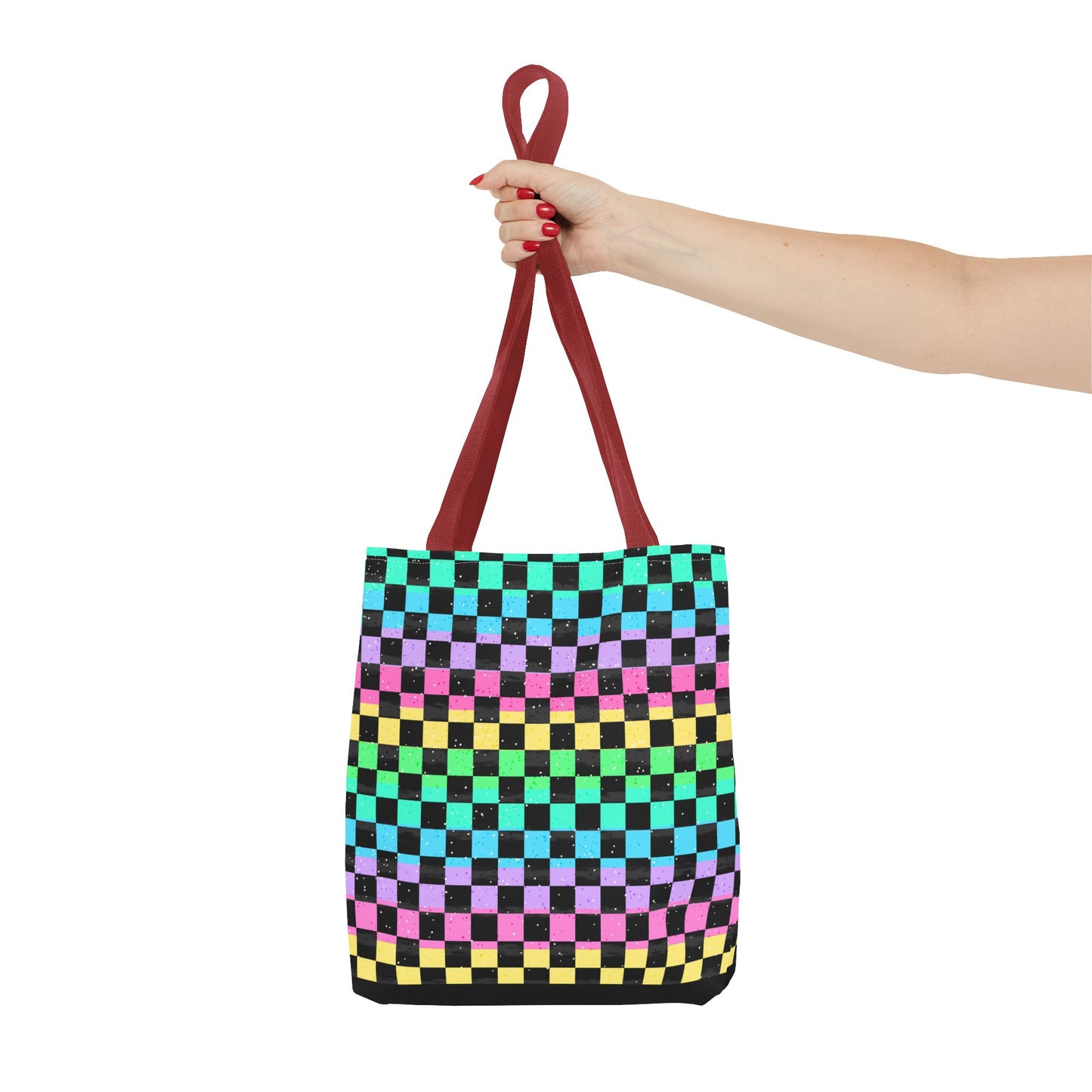 Colorful Checkerboard Tote Bag - Vibrant Reusable Shopping Bag, Eco-Friendly Gift, Summer Beach Accessory, Fashionable Everyday Tote