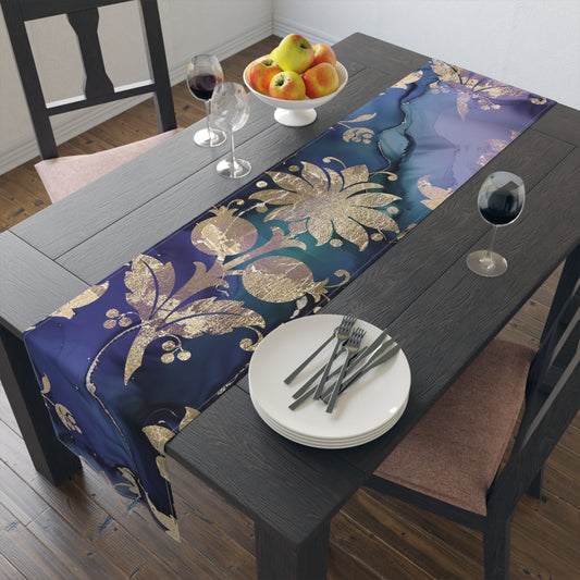 Elegant Floral Table Runner, Boho Home Decor, Floral Linen Table Cloth, Wedding Decoration, Party Table Runner