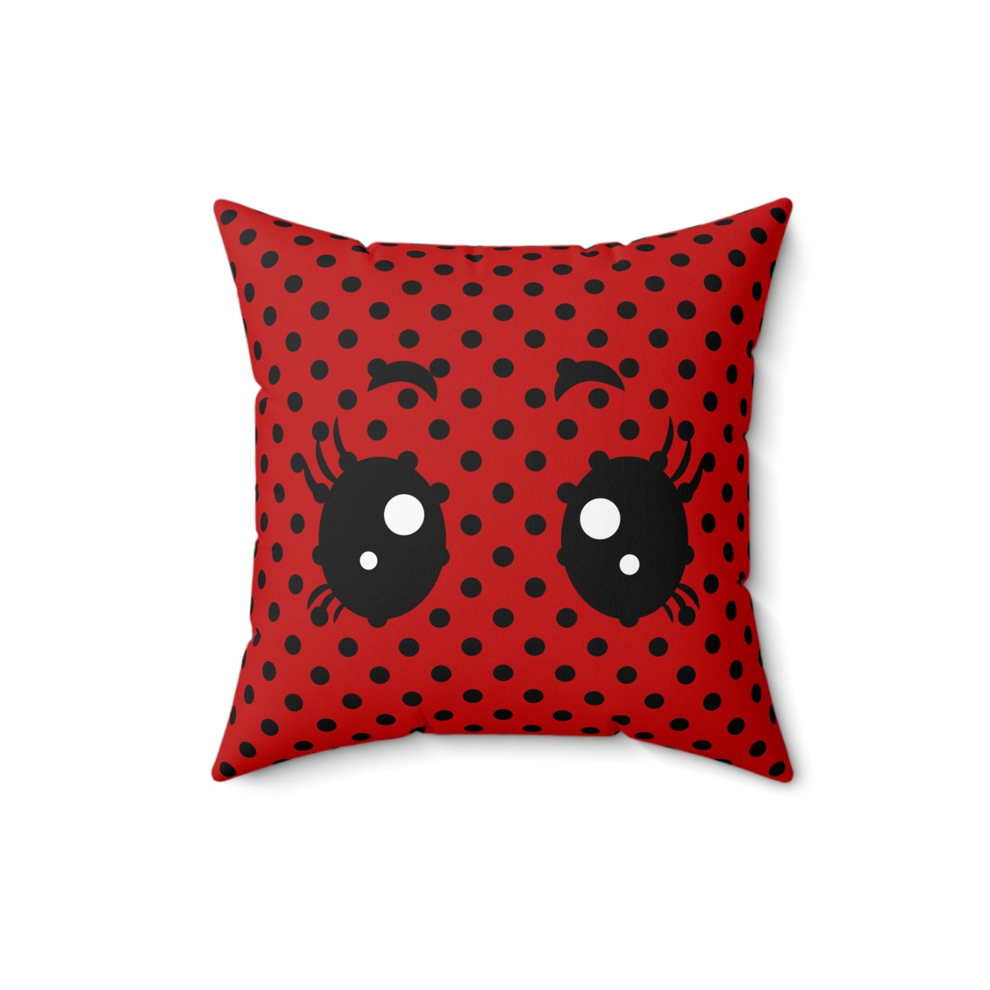 Decorative Spun Polyester Square Pillow, Cute Ladybug Pillow Decor for Home or Office, Stylish Accent for Any Room for Anyone