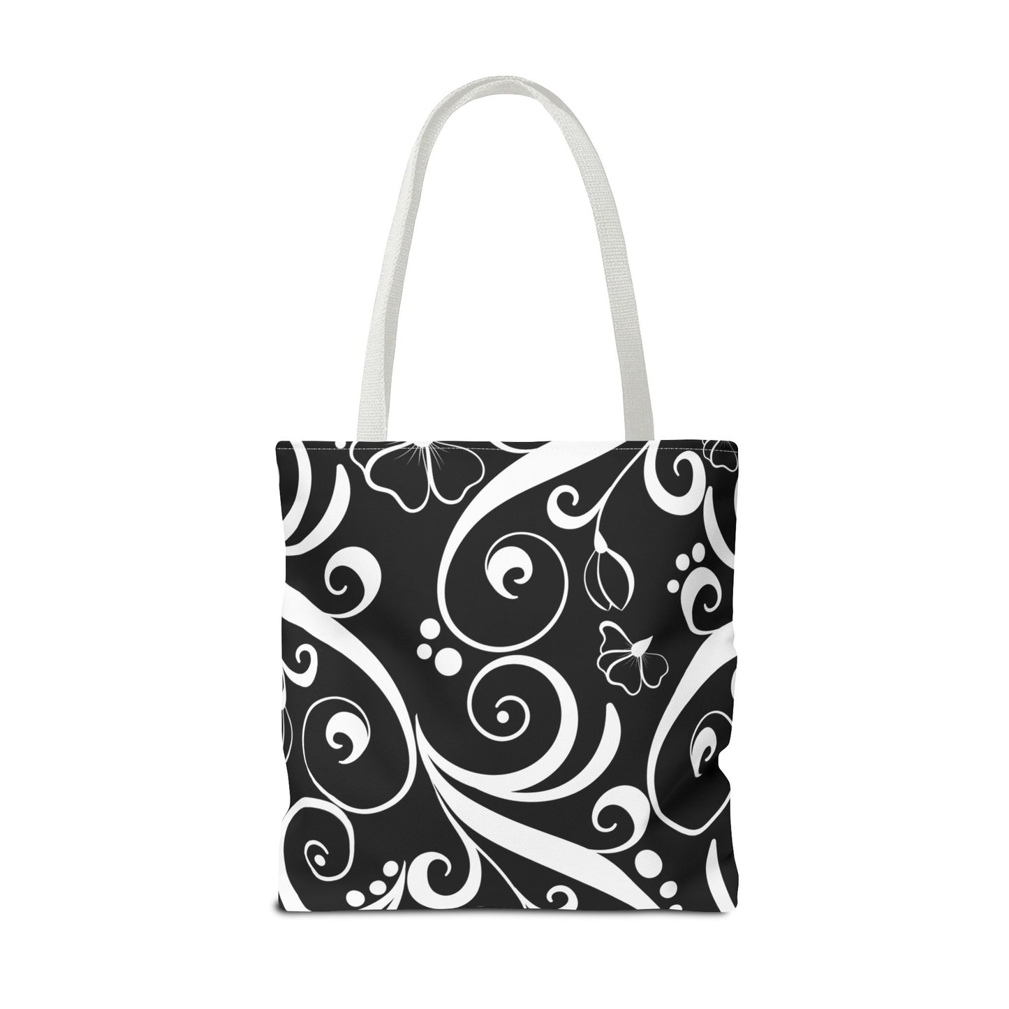 Fashionable Black and White Pattern Tote Bag (AOP), Stylish, Great Gift Idea for Birthdays, Holidays, Any Occasion for Anyone