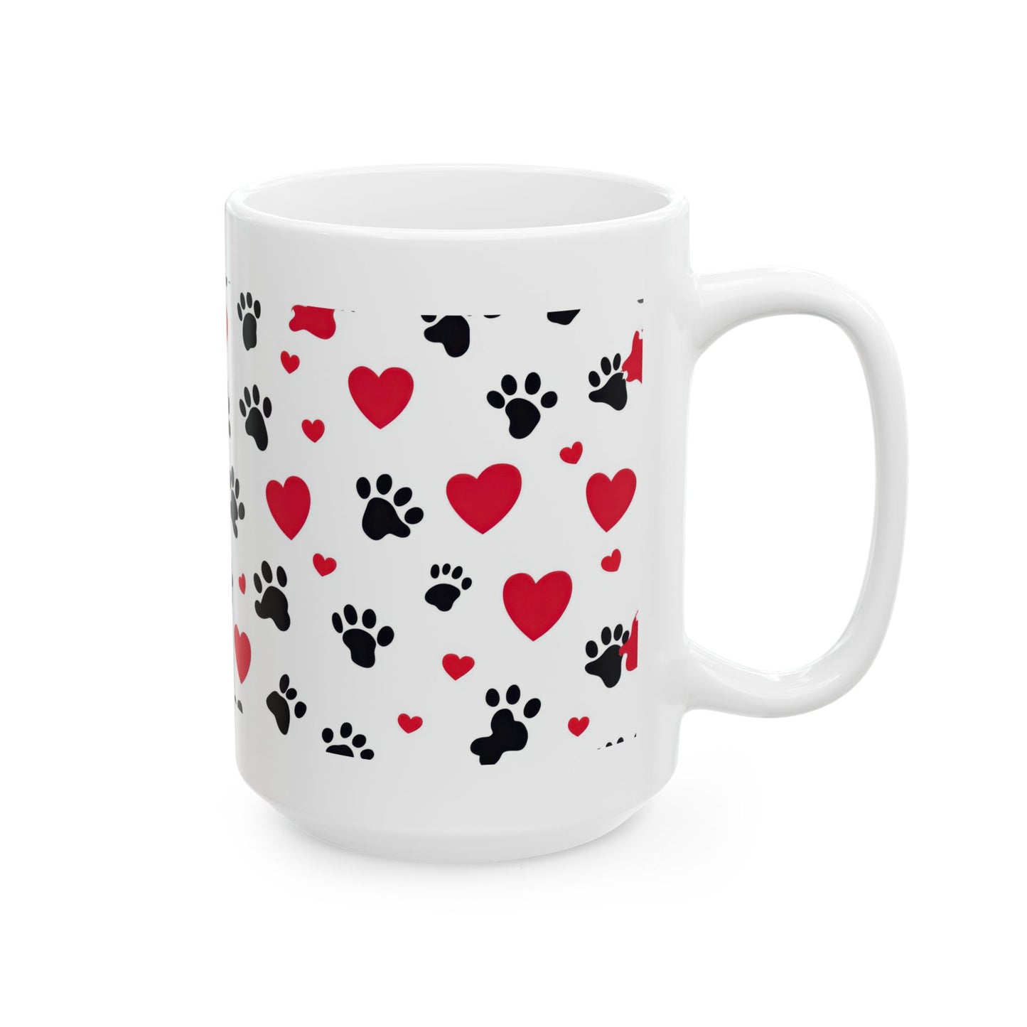 Valentine Paw Print Ceramic Mug – I Love My Furry Valentine (11oz & 15oz)