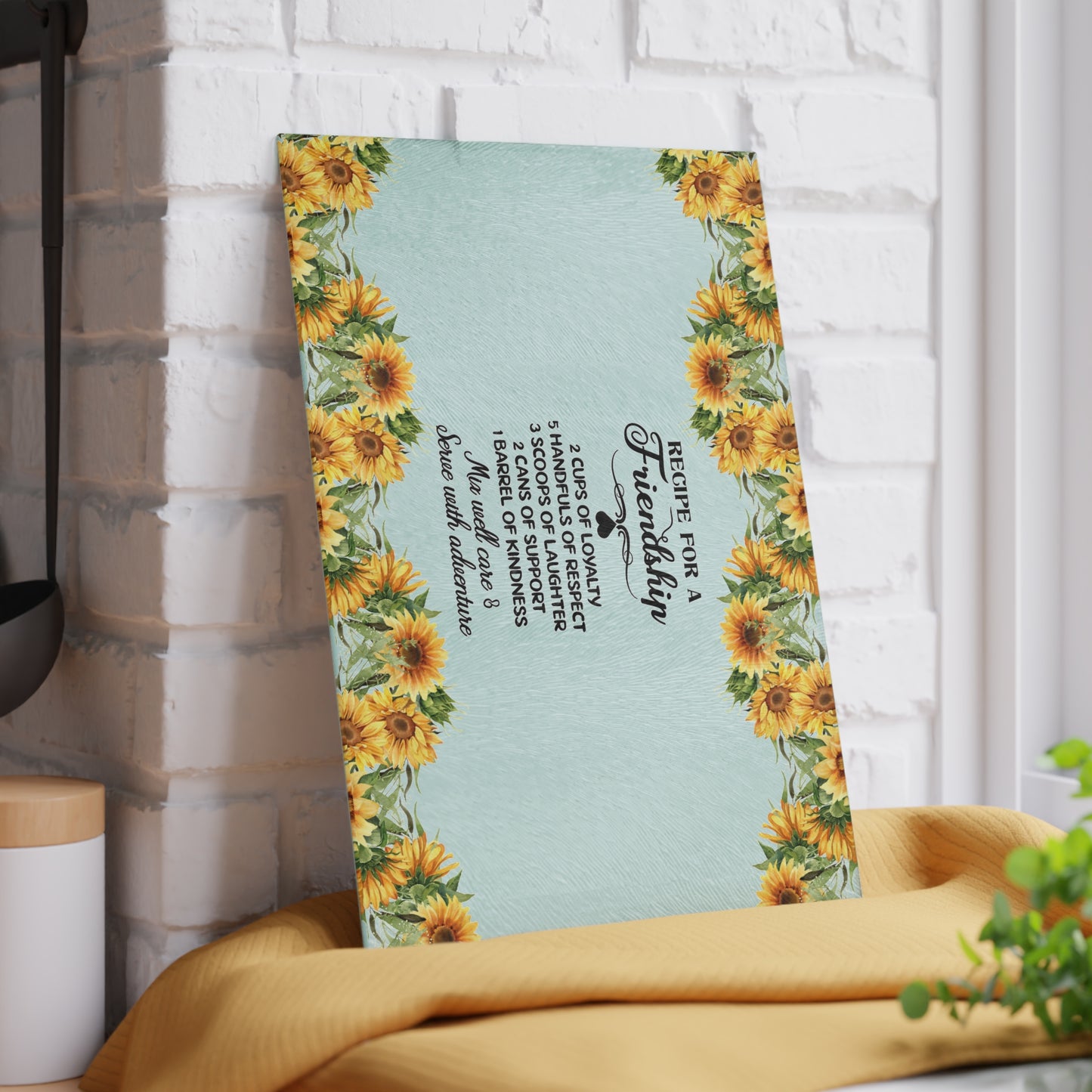 Glass Cutting Board Friendship Quote, Home Kitchen Essential, Friends Who Love To Cook, Housewarming Gift Idea, Friendship for Him or Her