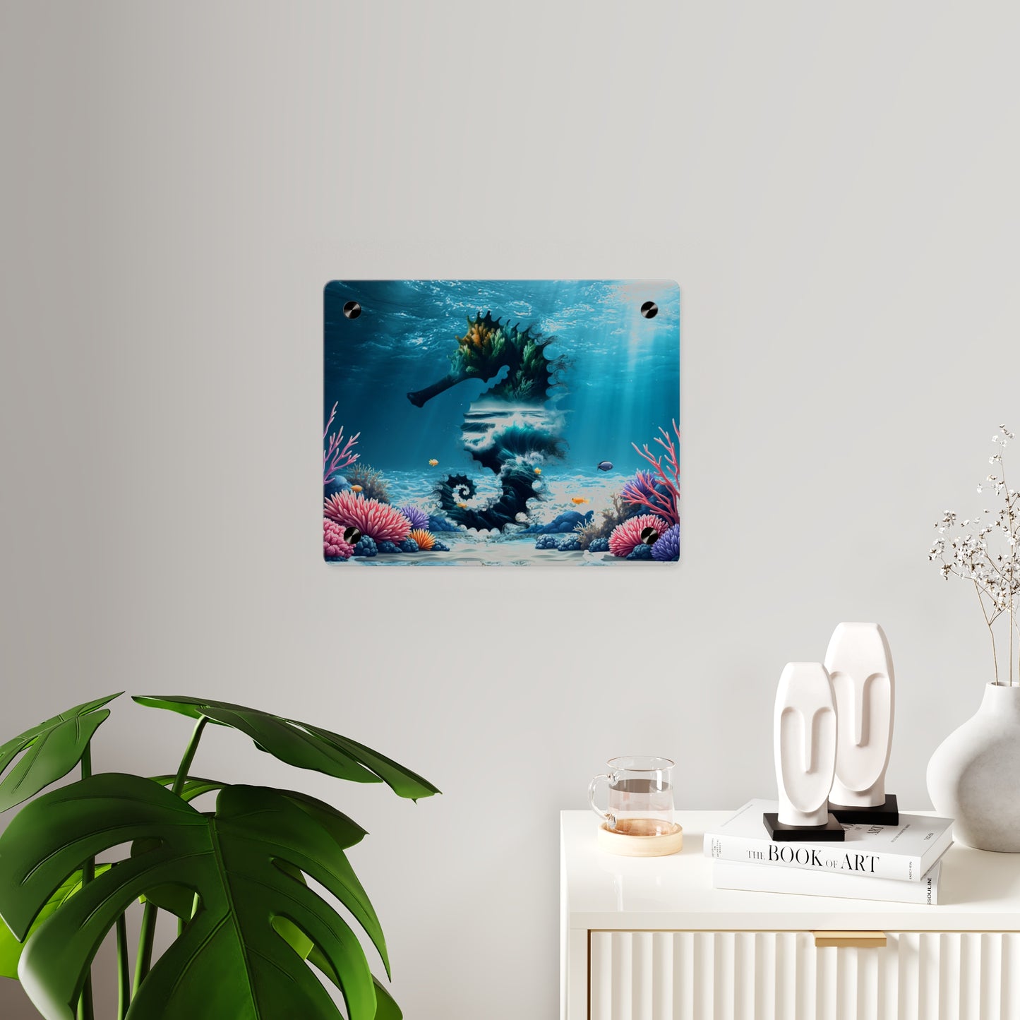 Acrylic Wall Art Panel — Underwater Seahorse Ocean Scene Panel