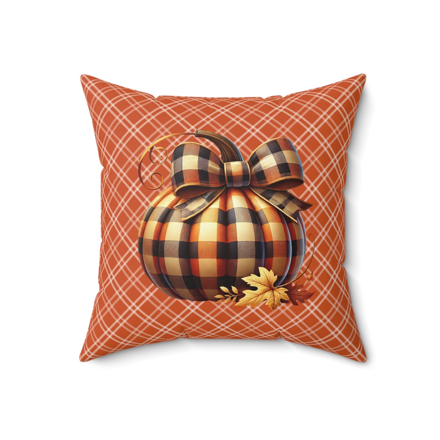 Spun Polyester Square Pillow - Autumn Harvest Thankful Vibes, Beautiful Fall Season Decor, Stylish Accent for Any Room in Home or Office