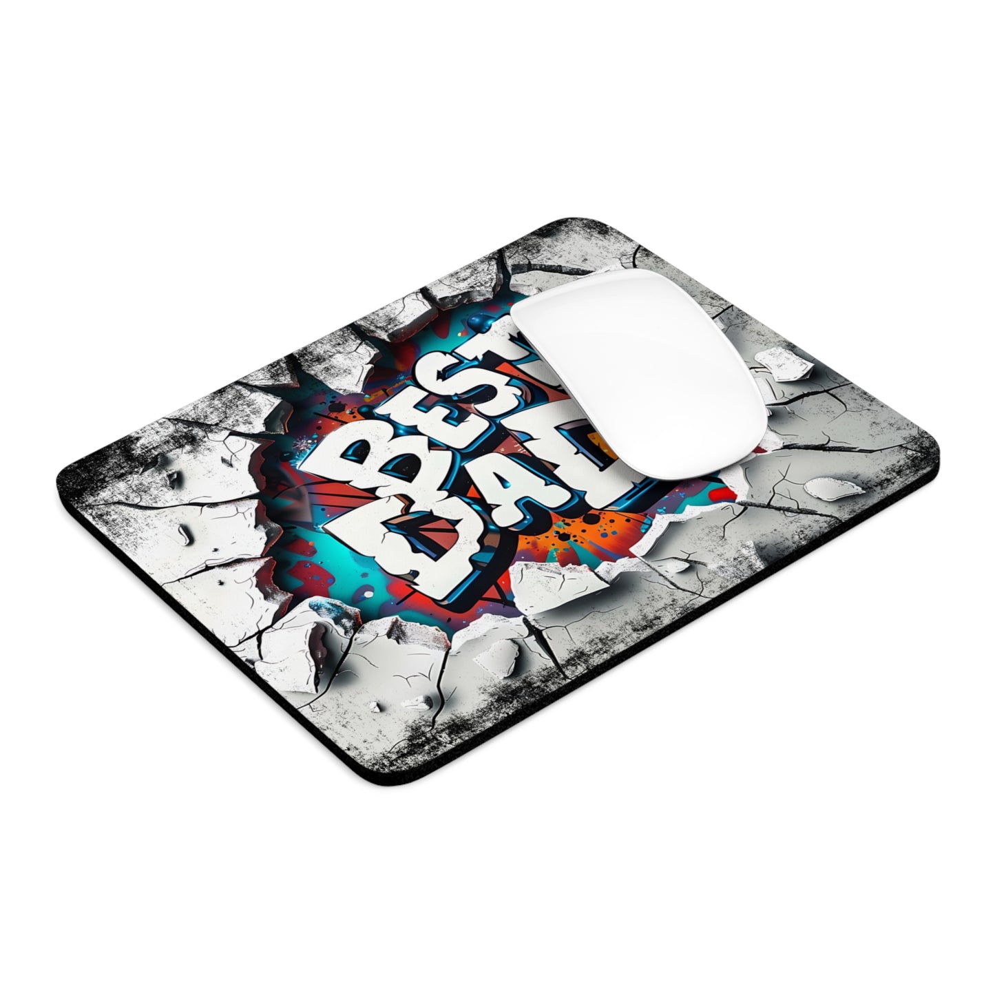 Colorful 'Best Dad' Desk Mouse Pad | Unique Gift for Father's Day, Home Office, Gaming, Desk Accessories, Dad Gift