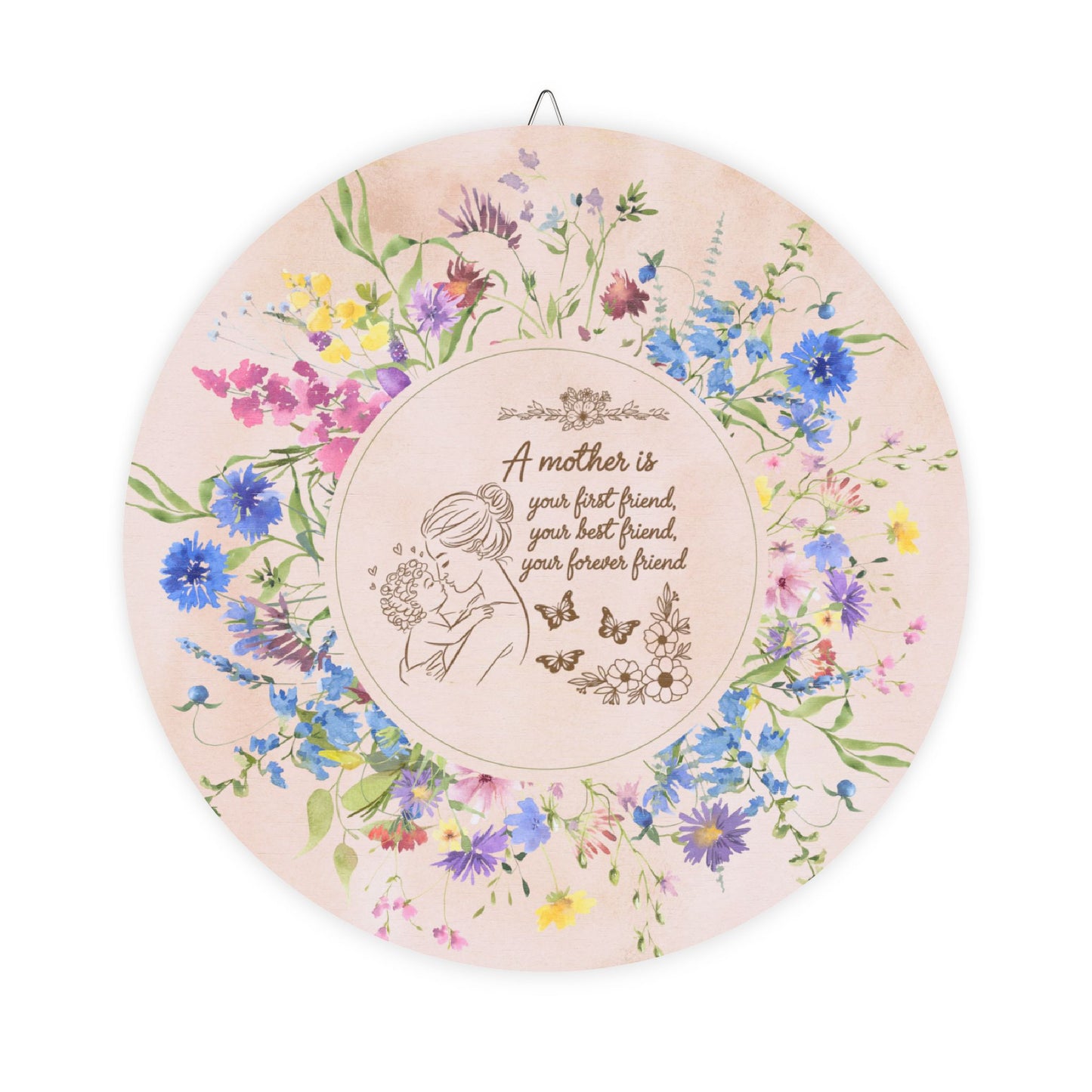 Rustic Charm Floral Mother Quote Wood Sign - Inspiring Home Decor