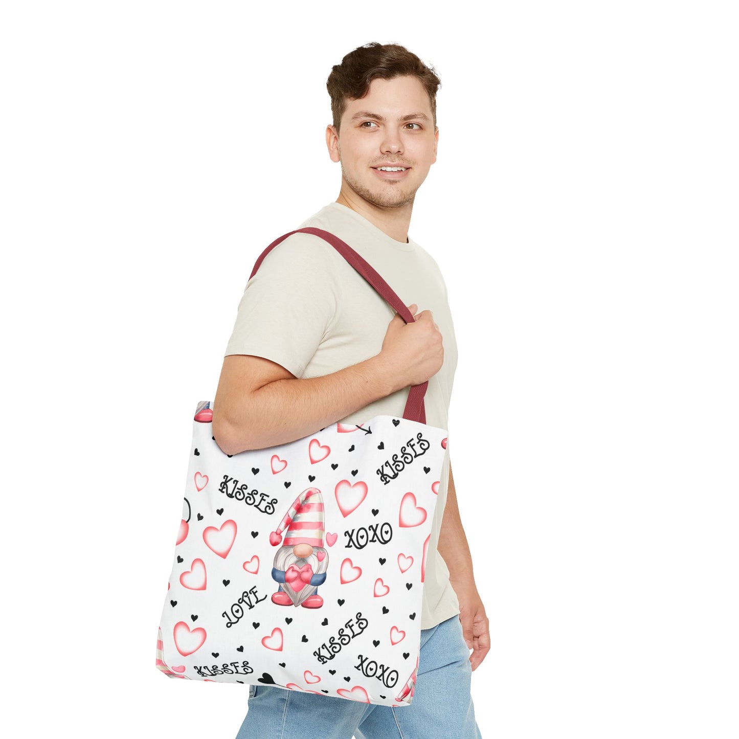 Romantic Love Gnome Tote Bag - Whimsical Valentine Gift for Gnome Lovers
