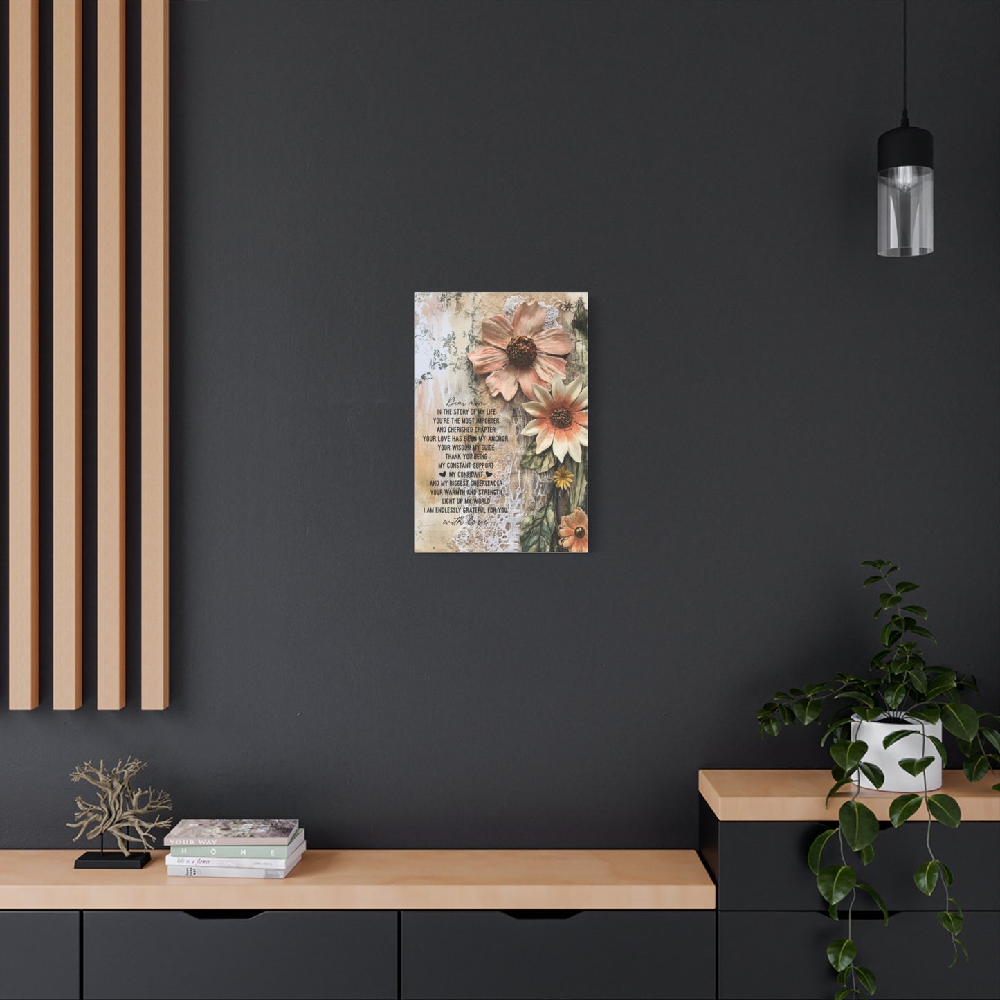 Floral Canvas Wall Art - Heartfelt Mom Appreciation Decor