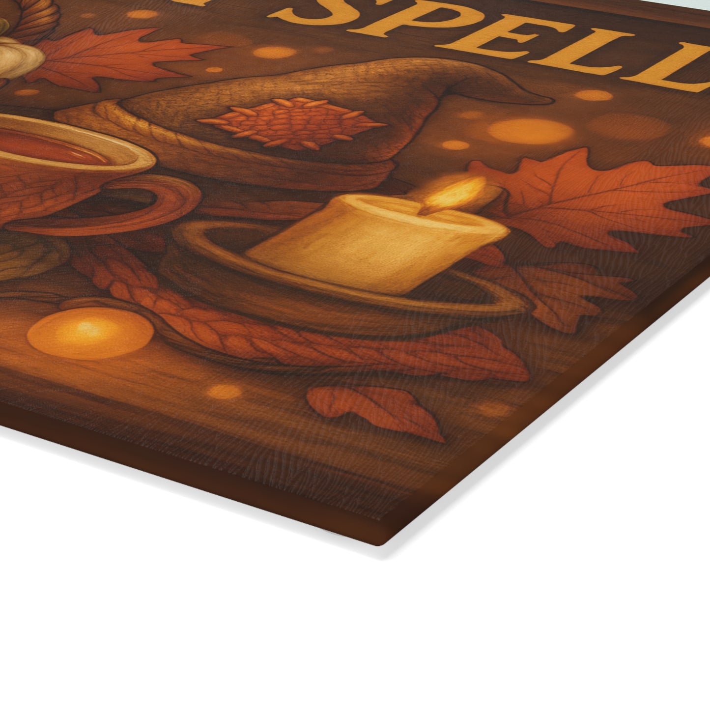 Harvest Spells Glass Cutting Board - Autumn Kitchen Decor for Thanksgiving