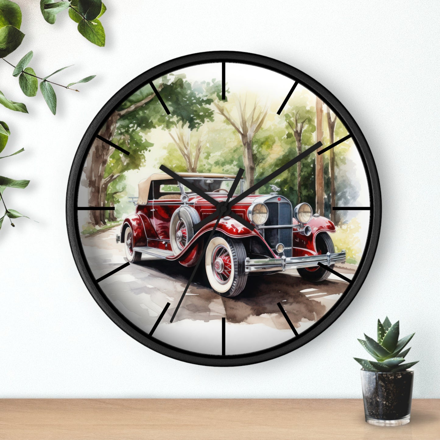 Classic Car Wall Clock - Vintage Automotive Home Office Decor