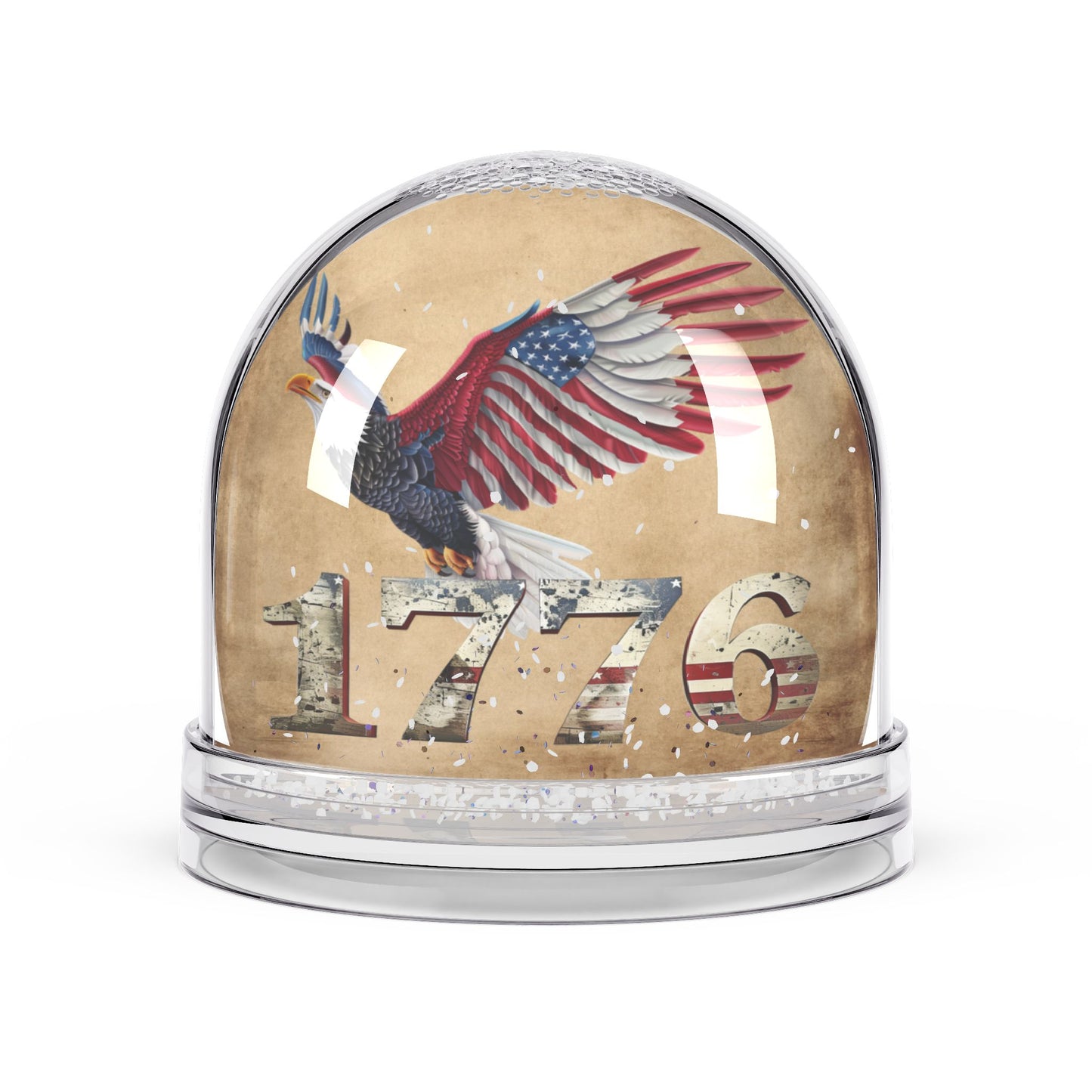Patriotic Snow Globe with 1776 Eagle Design