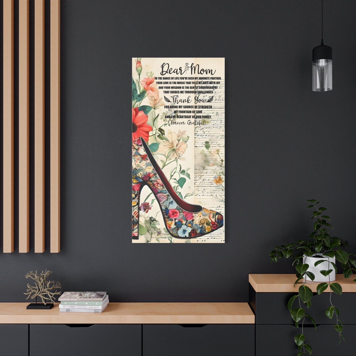 Inspirational Floral Canvas Wall Art for Mom - Perfect Gift for Mother's Day