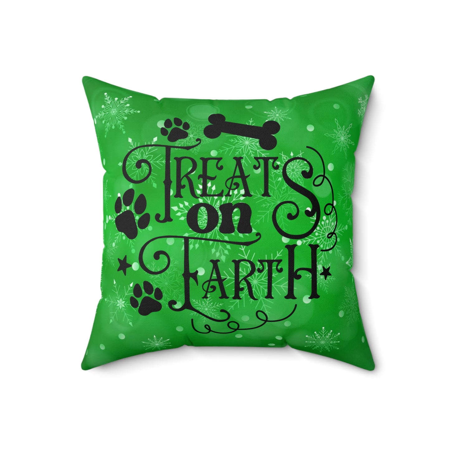 Pet Dog Holiday Theme Spun Polyester Square Pillow, Pet Dog Holiday Quote, Animal Lovers, Pet Lover's Holiday Decor, Beautiful Accent for Home or Office